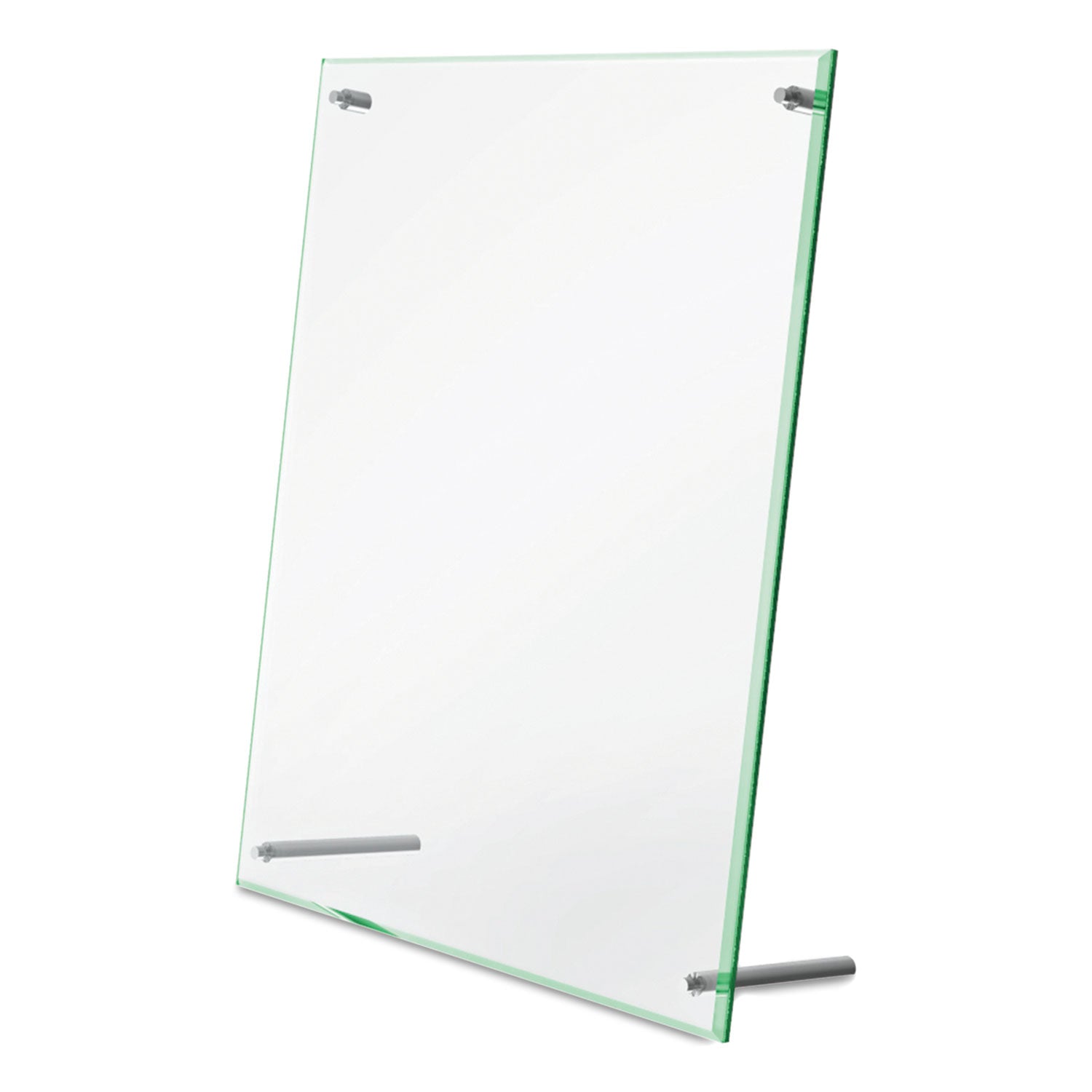 deflecto® Superior Image Beveled Edge Sign Holder, Letter Insert, Clear/green-Tinted Edges