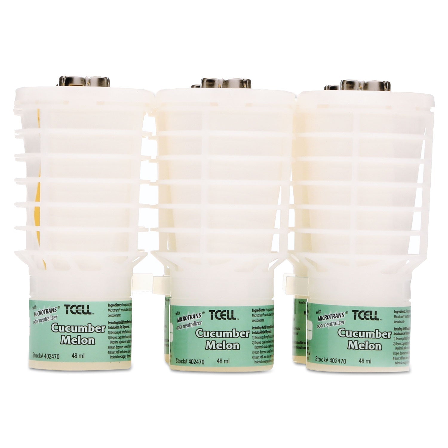 Rubbermaid® Commercial Tcell Microtrans Odor Neutralizer Refill, Cucumber Melon, 1.62 Oz, 6/carton