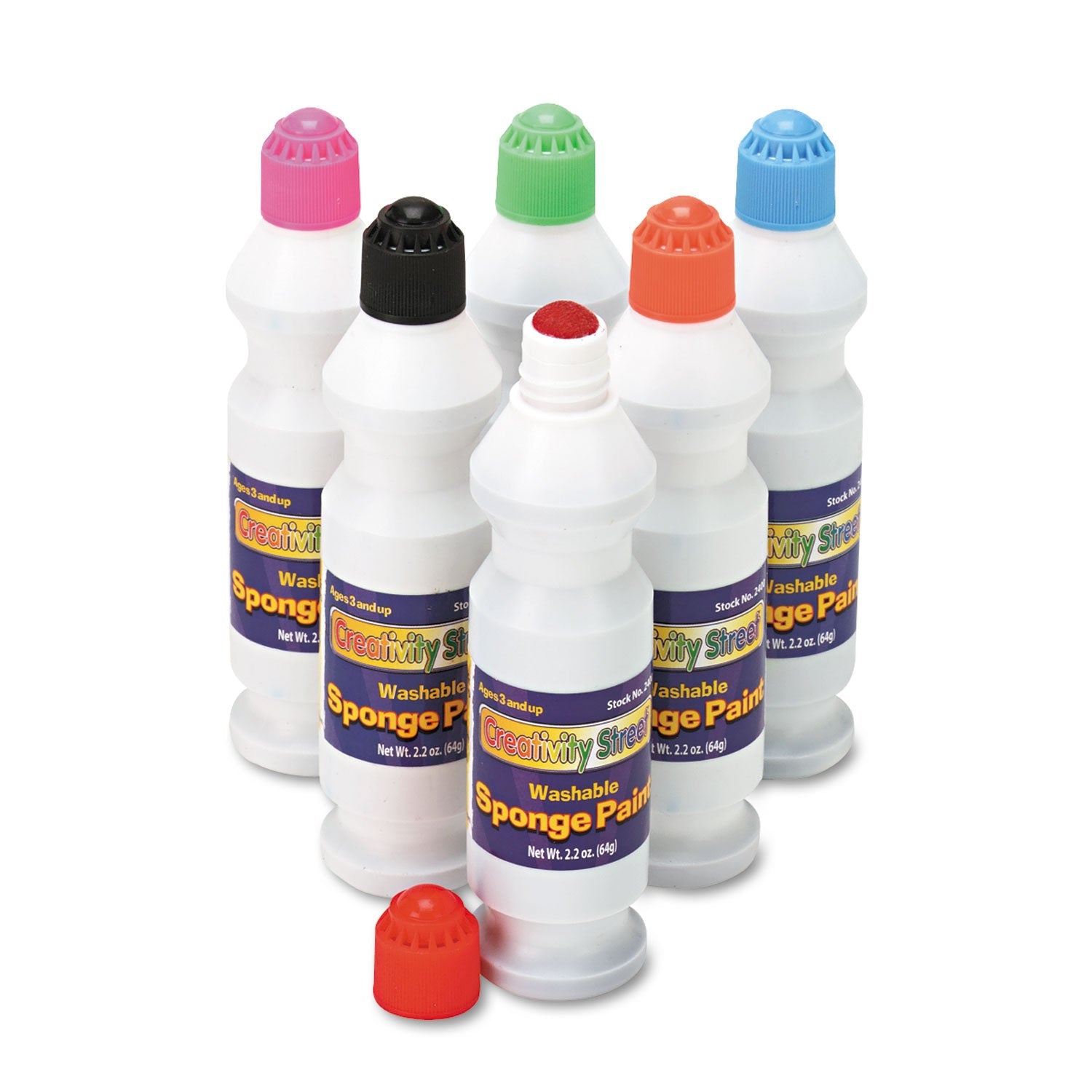 Sponge Paint Set | 6 Assorted Colors, 2.2 Oz