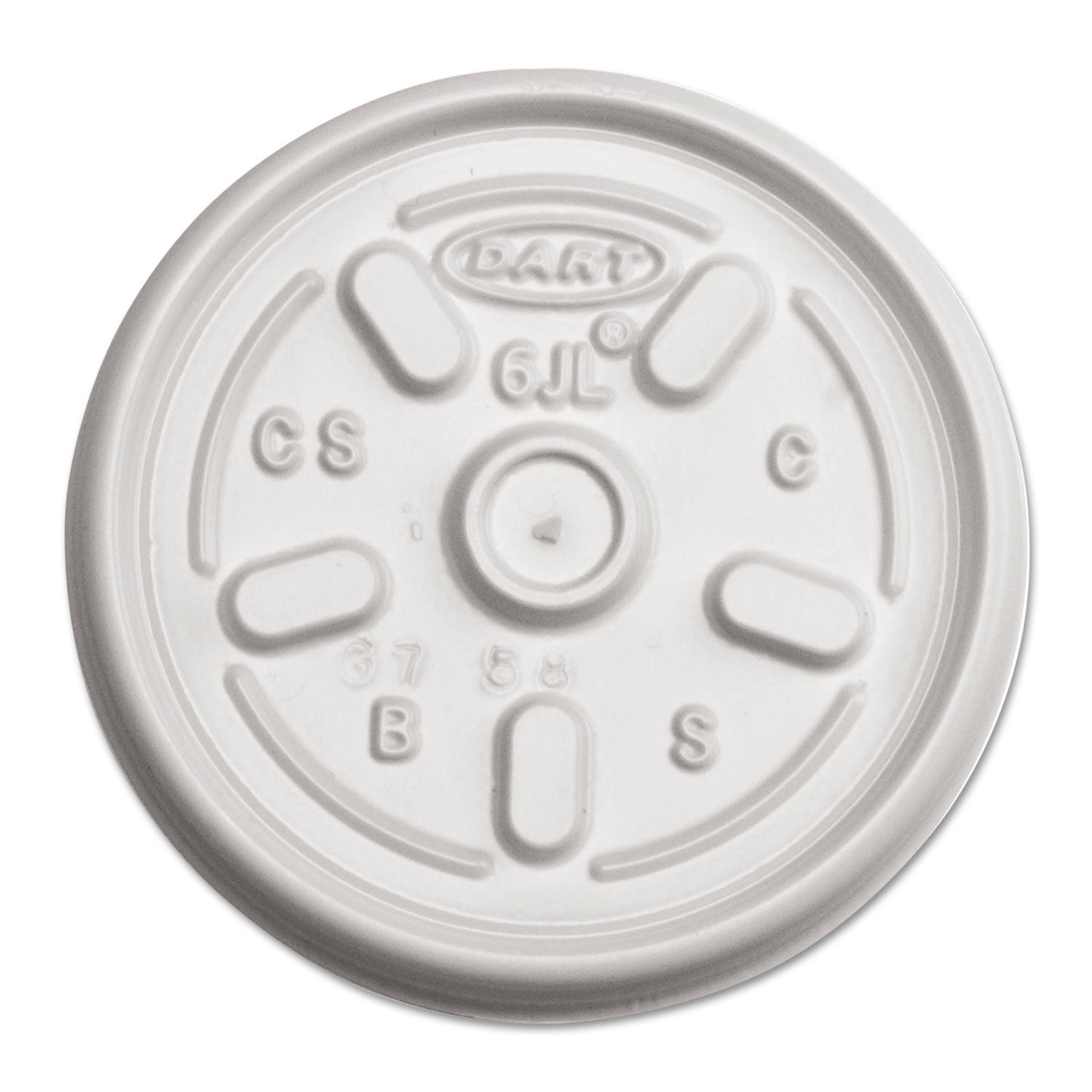 Dart® Plastic Lids for Foam Containers, Vented, Fits 3.5 oz to 6 oz, White, 100/Pack, 10 Packs/Carton