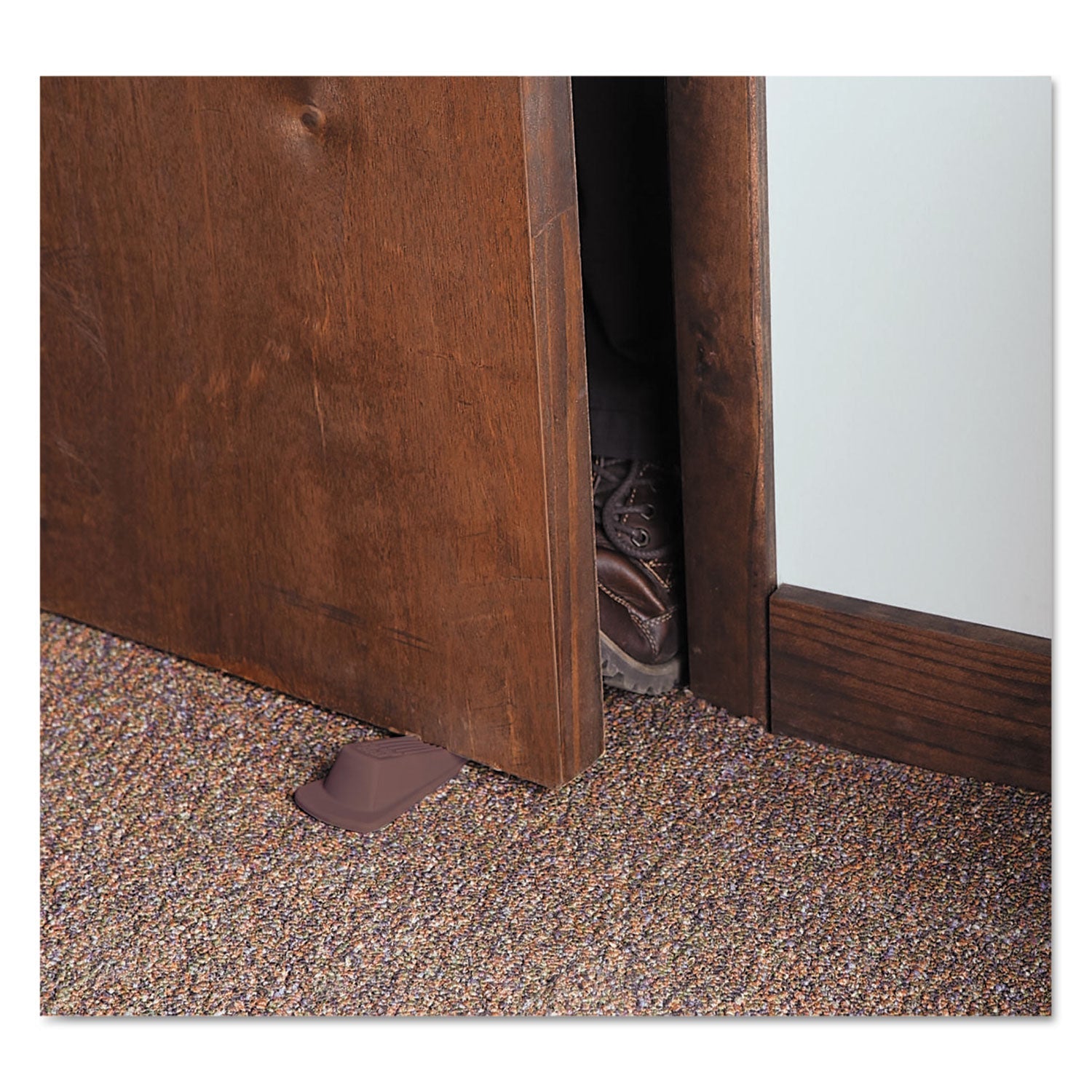 Master Caster® Big Foot Doorstop, No Slip Rubber Wedge, 2.25w X 4.75d X 1.25h, Brown, 2/pack