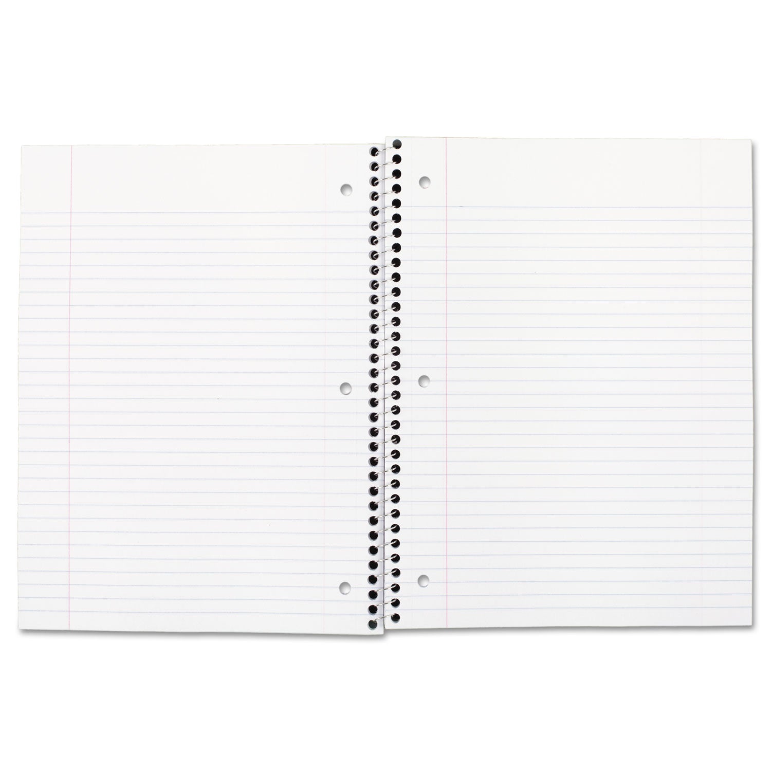 Mead® Spiral Notebook, 3-Hole Punched, 1-Subject, Medium/College Rule, Randomly Assorted Cover Color, (70) 10.5 x 7.5 Sheets