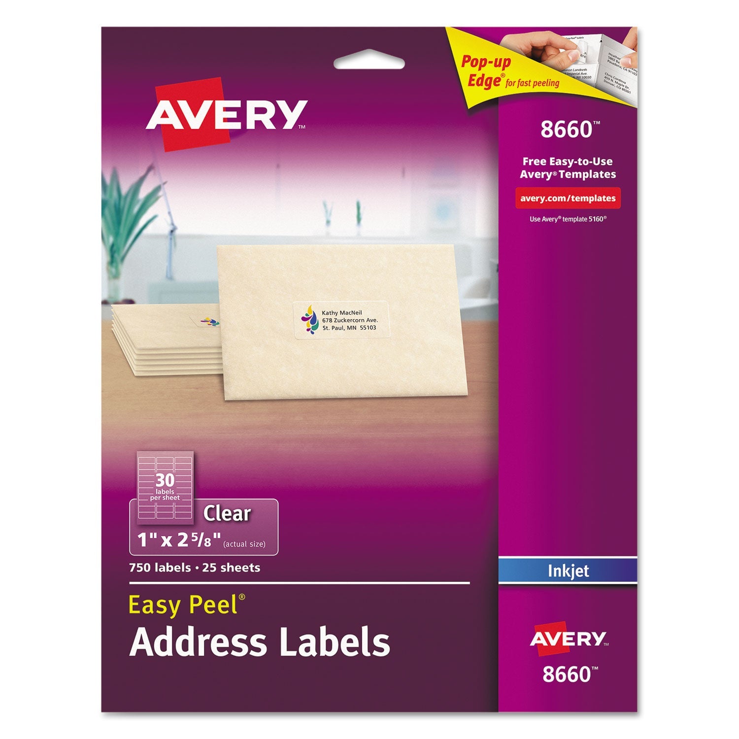 Matte Clear Mailing Labels | Inkjet | 1x2.63