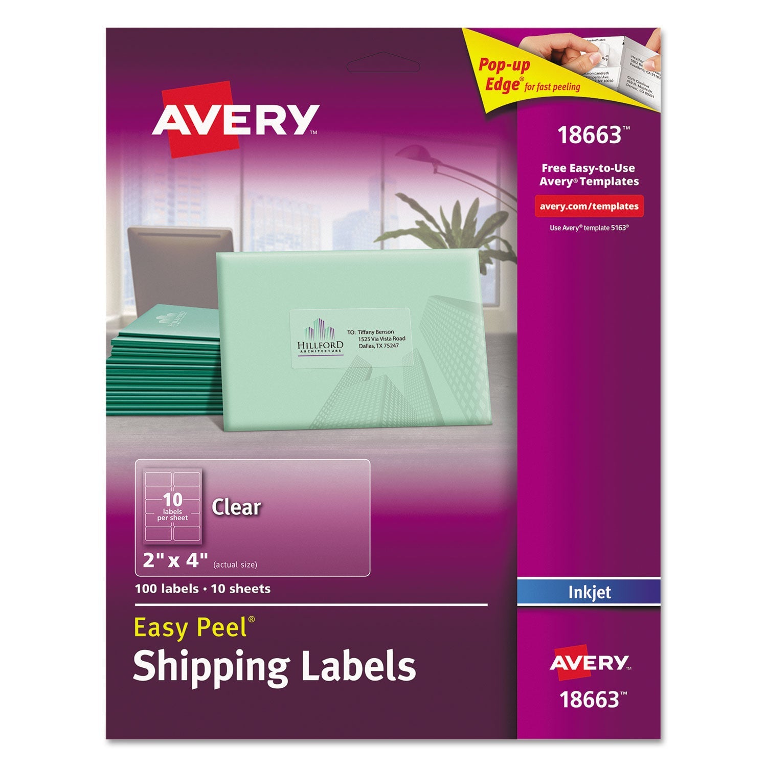 Matte Clear Mailing Labels | 2x4 Inkjet | 100/pack