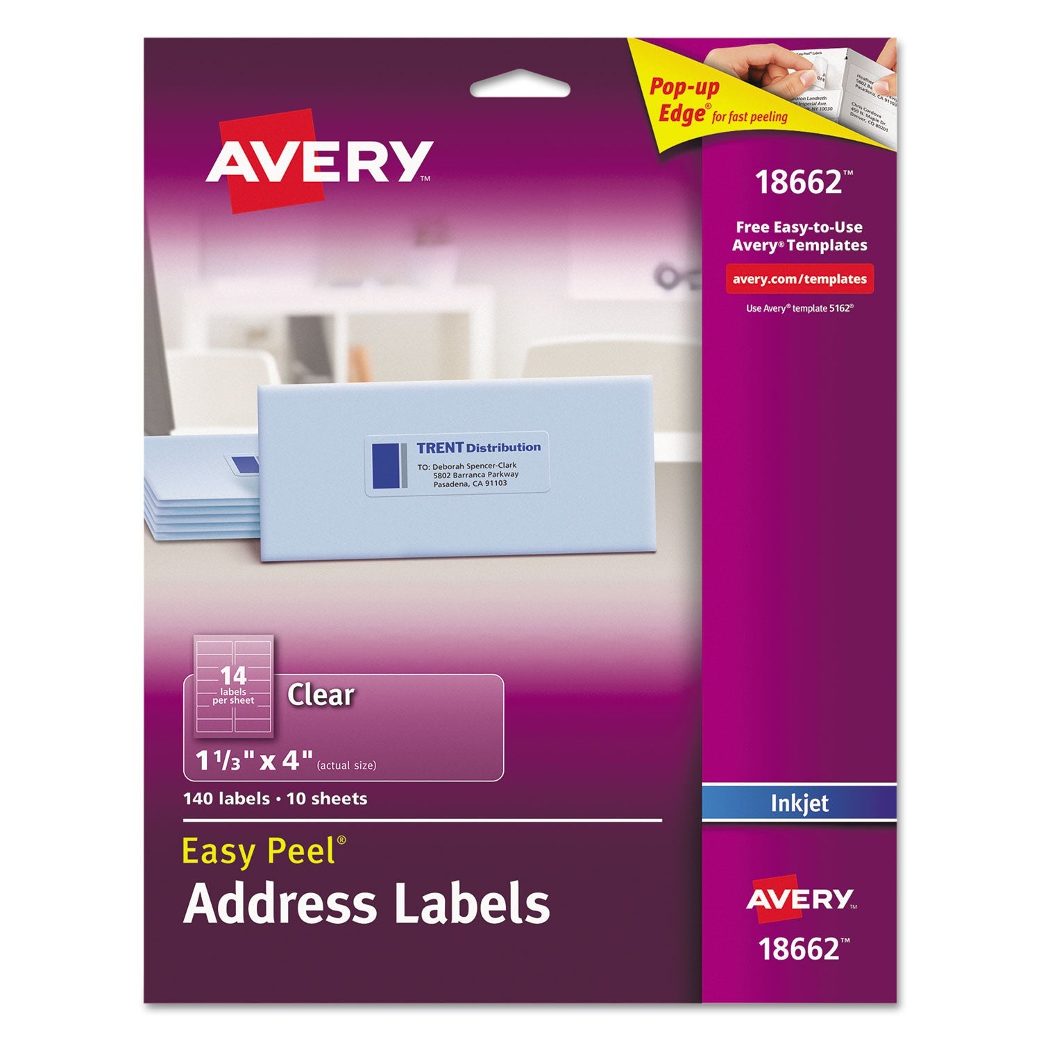 Matte Clear Mailing Labels | 1.33x4 Inkjet