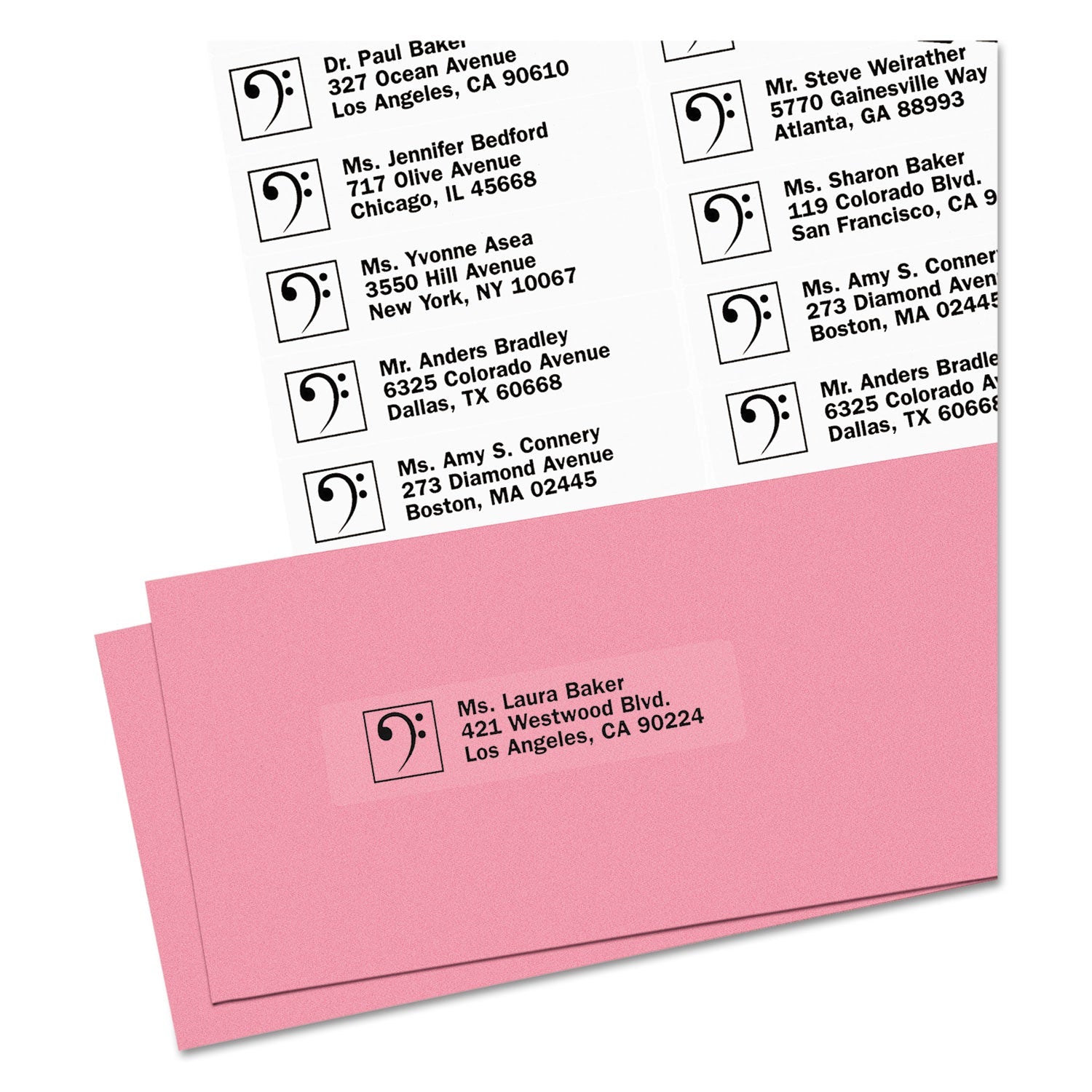 Avery® Matte Clear Easy Peel Mailing Labels W/ Sure Feed Technology, Laser Printers, 1 X 4, Clear, 20/sheet, 50 Sheets/box