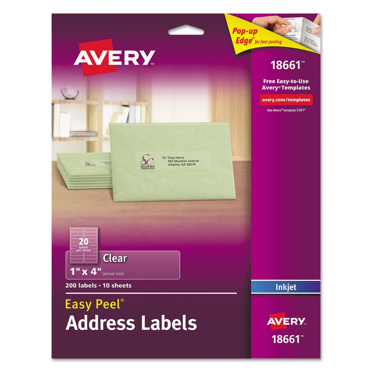 Matte Clear Mailing Labels | 1x4 Inkjet | 200/pack
