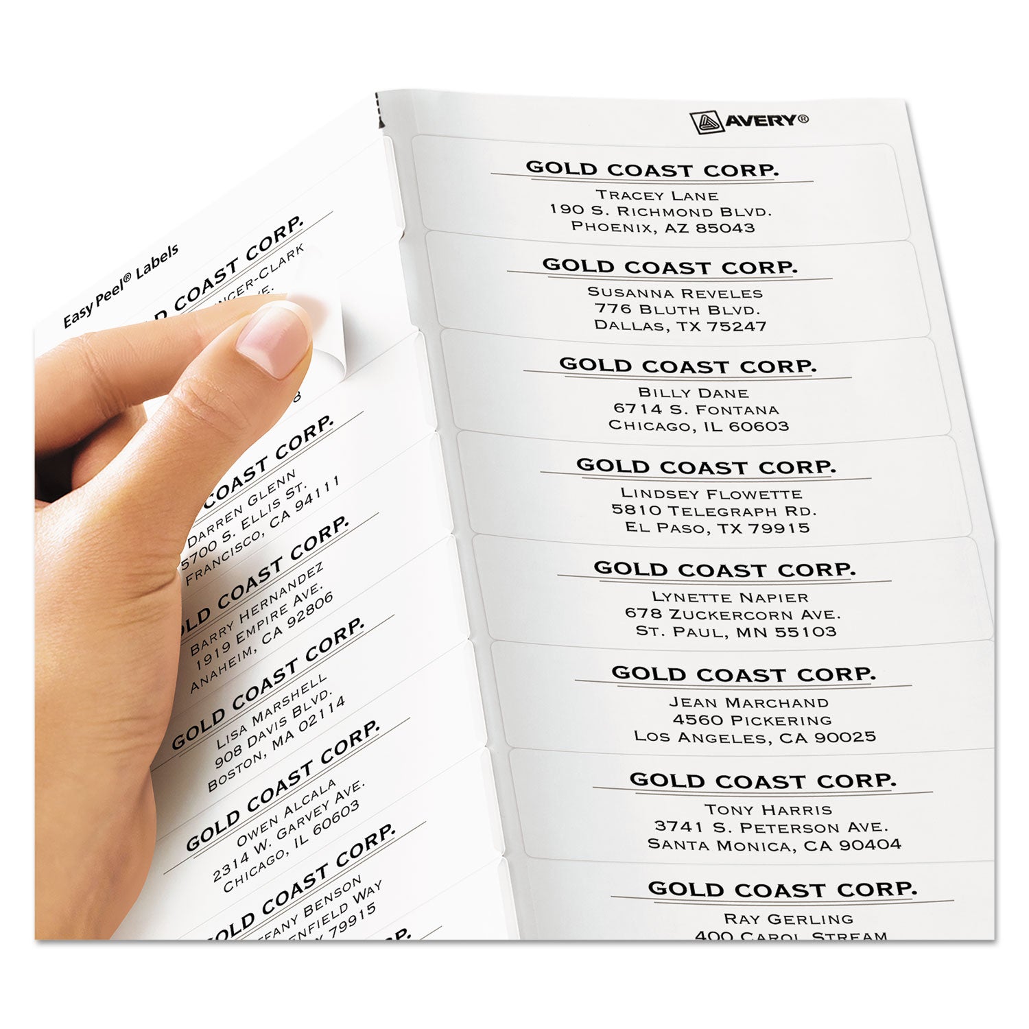Avery® Matte Clear Easy Peel Mailing Labels W/ Sure Feed Technology, Laser Printers, 1 X 4, Clear, 20/sheet, 50 Sheets/box