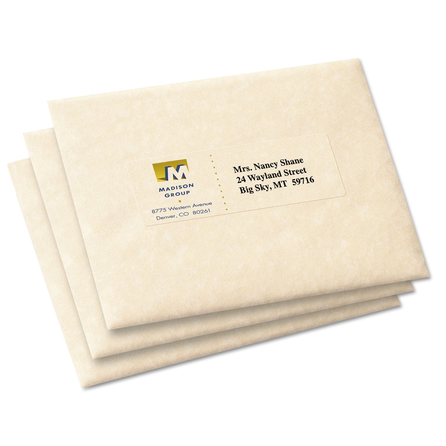 Avery® Matte Clear Easy Peel Mailing Labels W/ Sure Feed Technology, Inkjet Printers, 1.33 X 4, Clear, 14/sheet, 25 Sheets/pack
