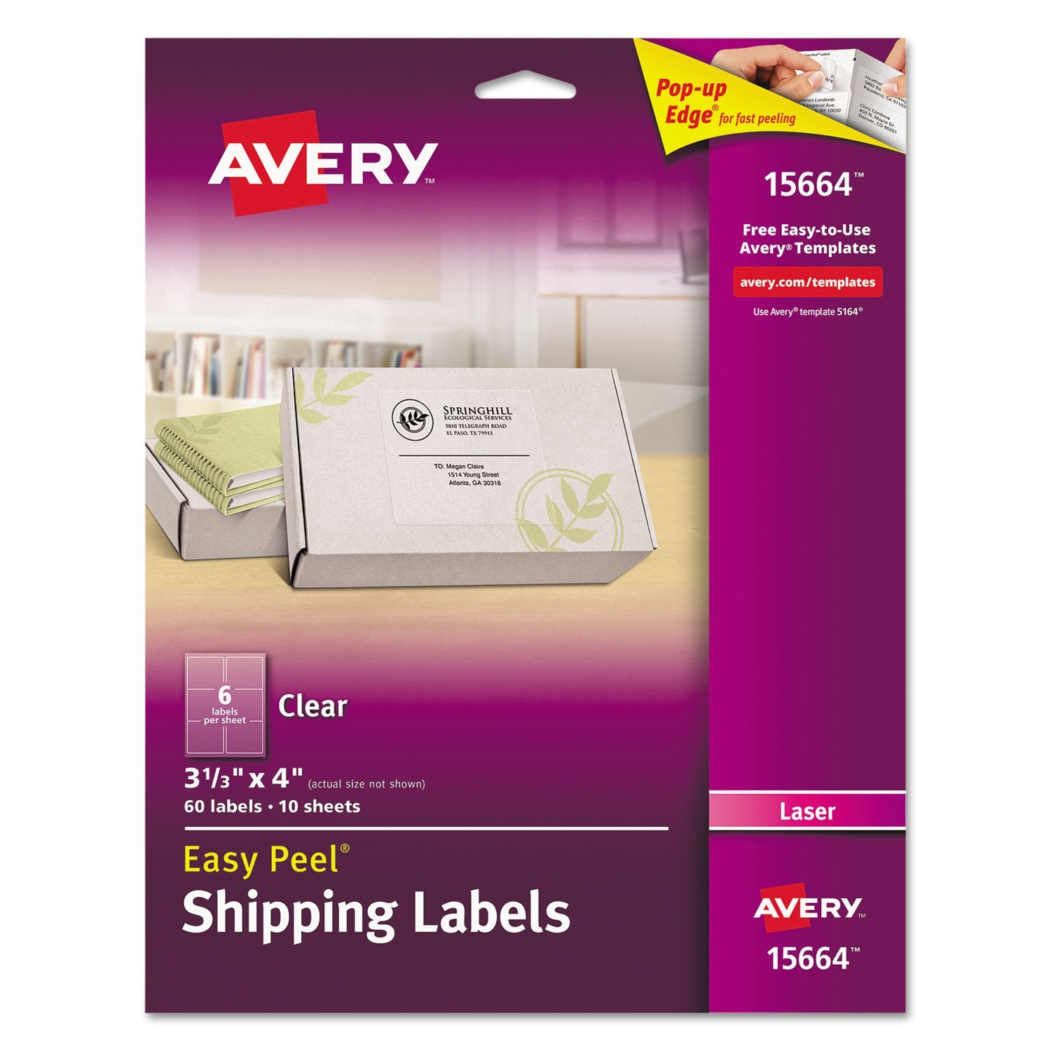 Matte Clear Mailing Labels | 3.33x4 Laser