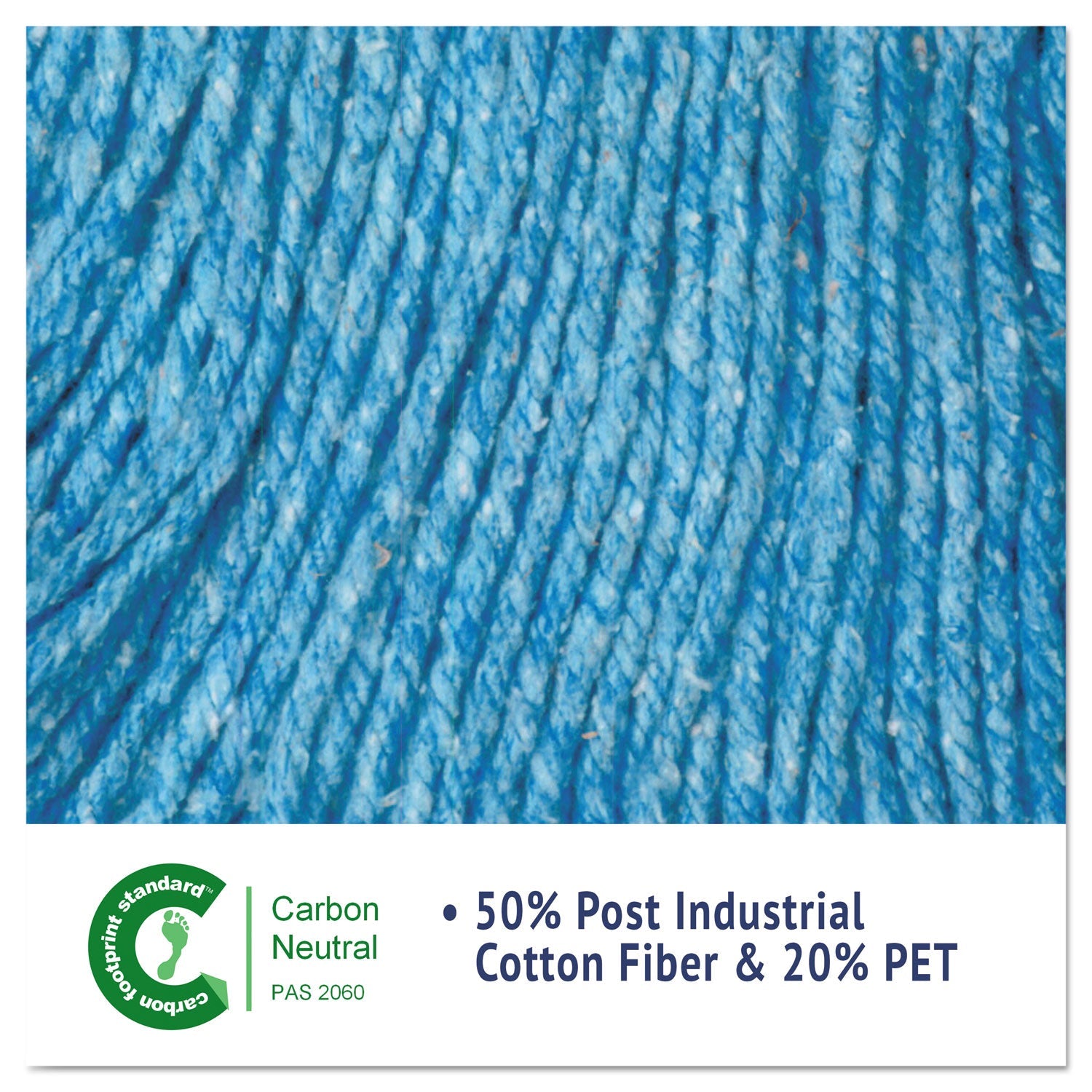 Boardwalk® Super Loop Wet Mop Head, Cotton/synthetic Fiber, 5" Headband, Medium Size, Blue