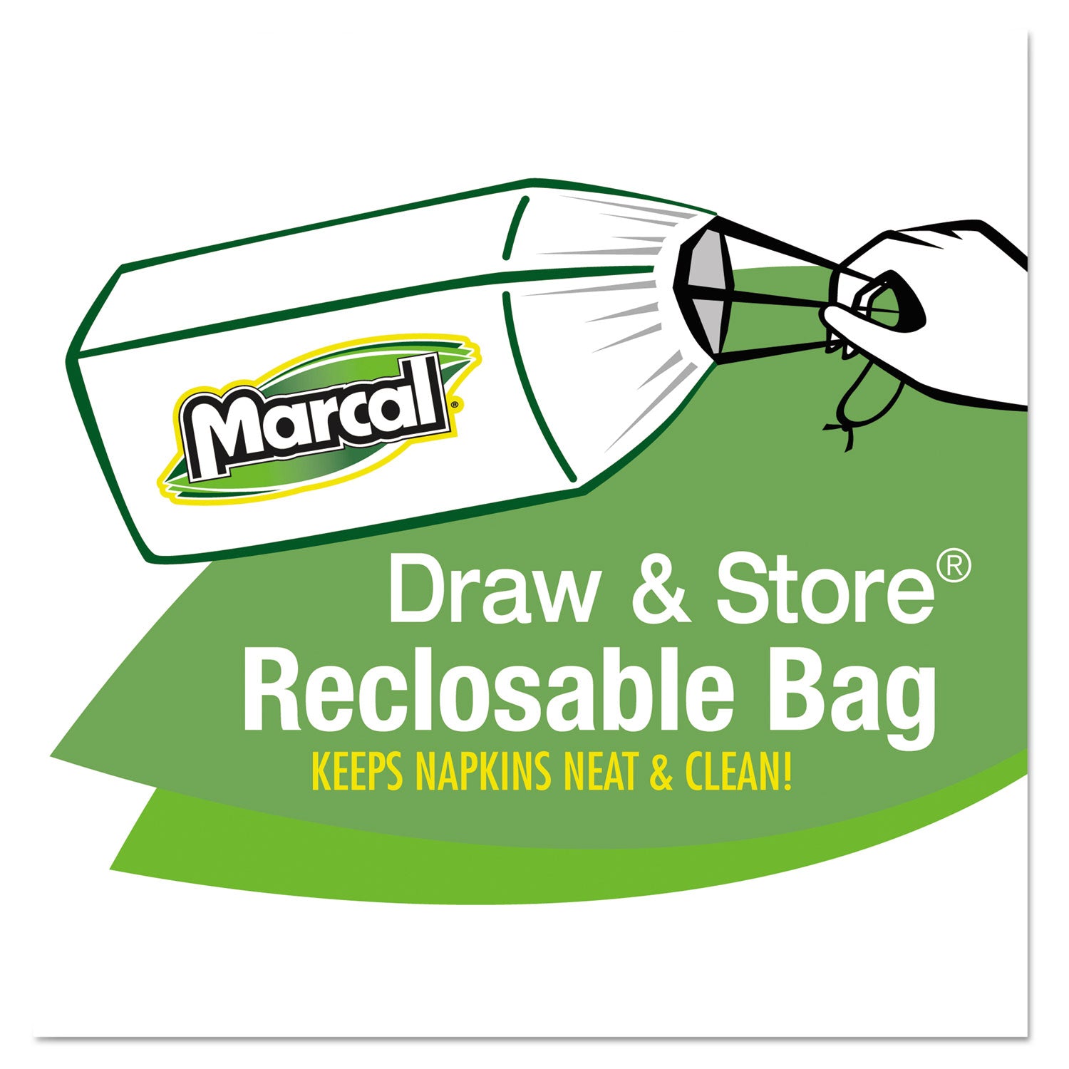 Marcal® 100% Recycled Luncheon Napkins, 11.4 X 12.5, White, 400/pack, 6pk/ct