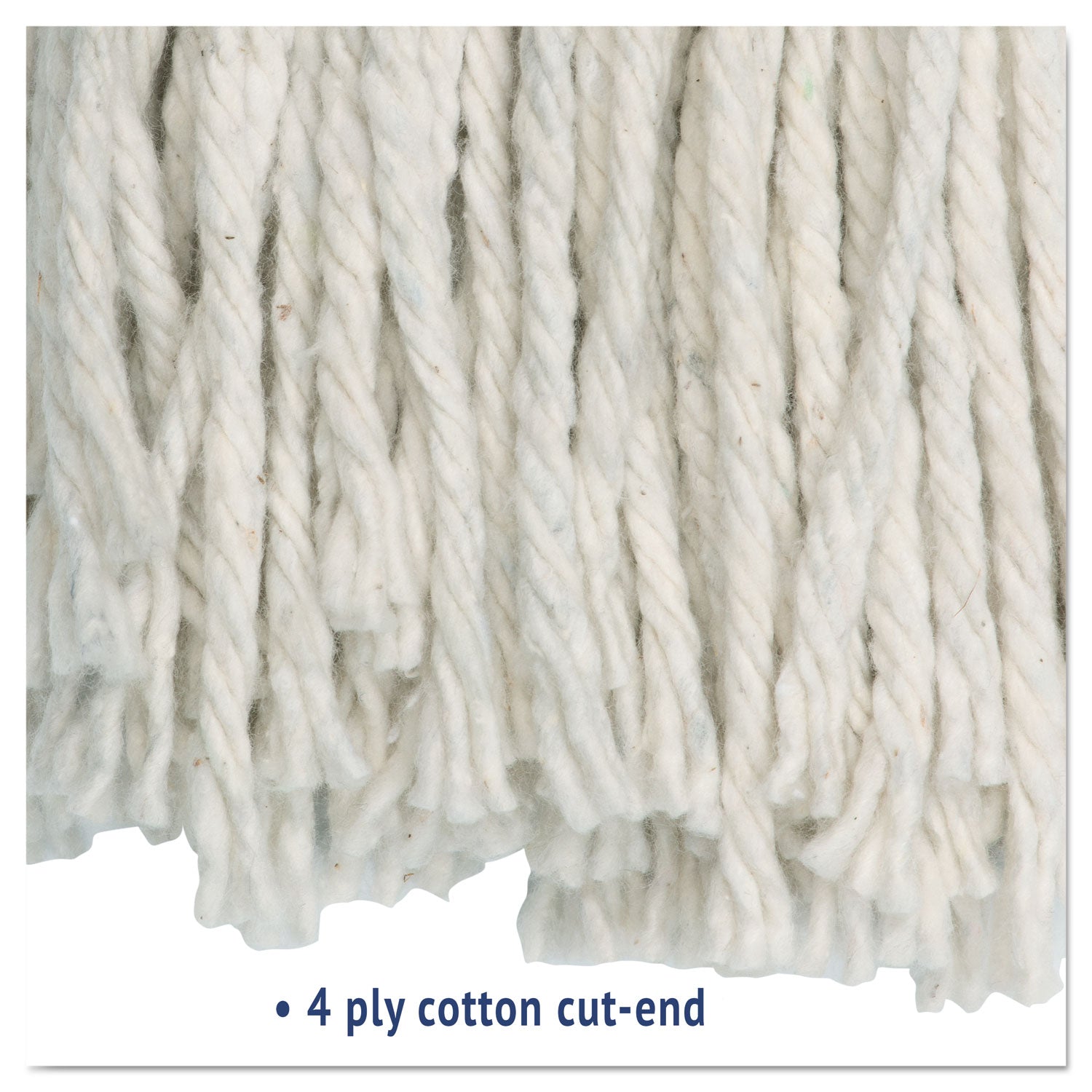 Boardwalk® Cut-End Wet Mop Head, Cotton, #16, White, 12/carton