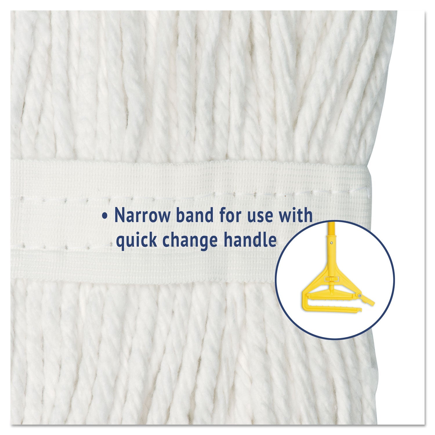 Boardwalk® Cut-End Wet Mop Head, Rayon, No. 24, White