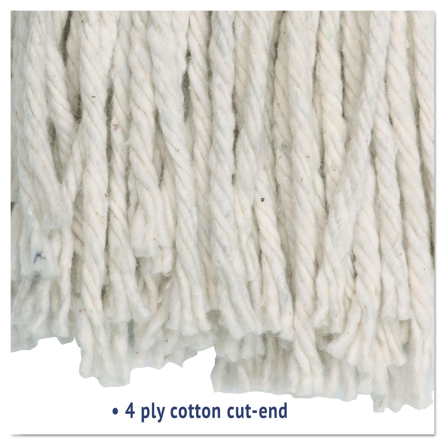 Boardwalk® Cut-End Wet Mop Head, Cotton, No. 16 Size, White