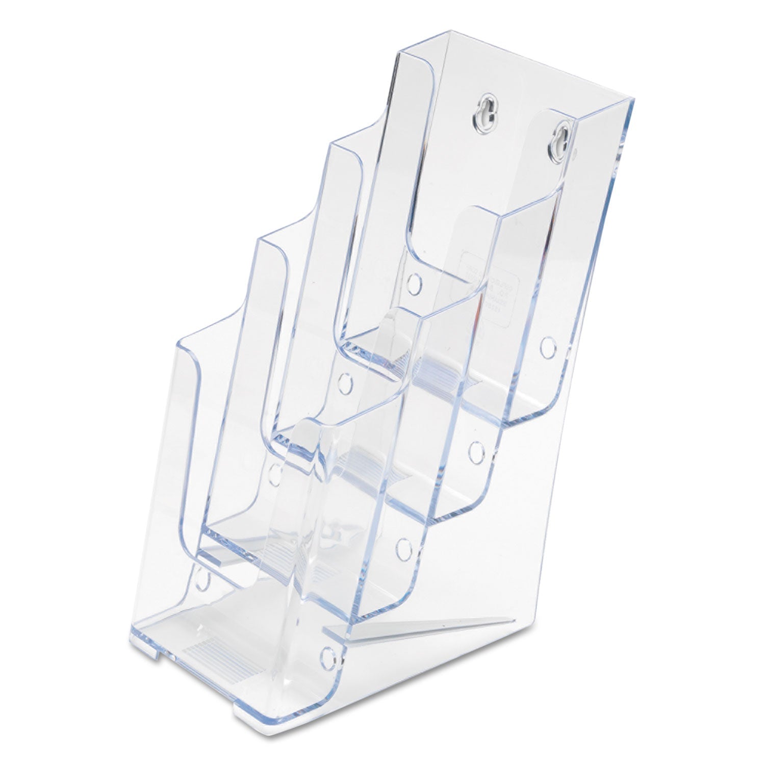 deflecto® 4-Compartment Docuholder, Leaflet Size, 4.88w X 6.13d X 10h, Clear