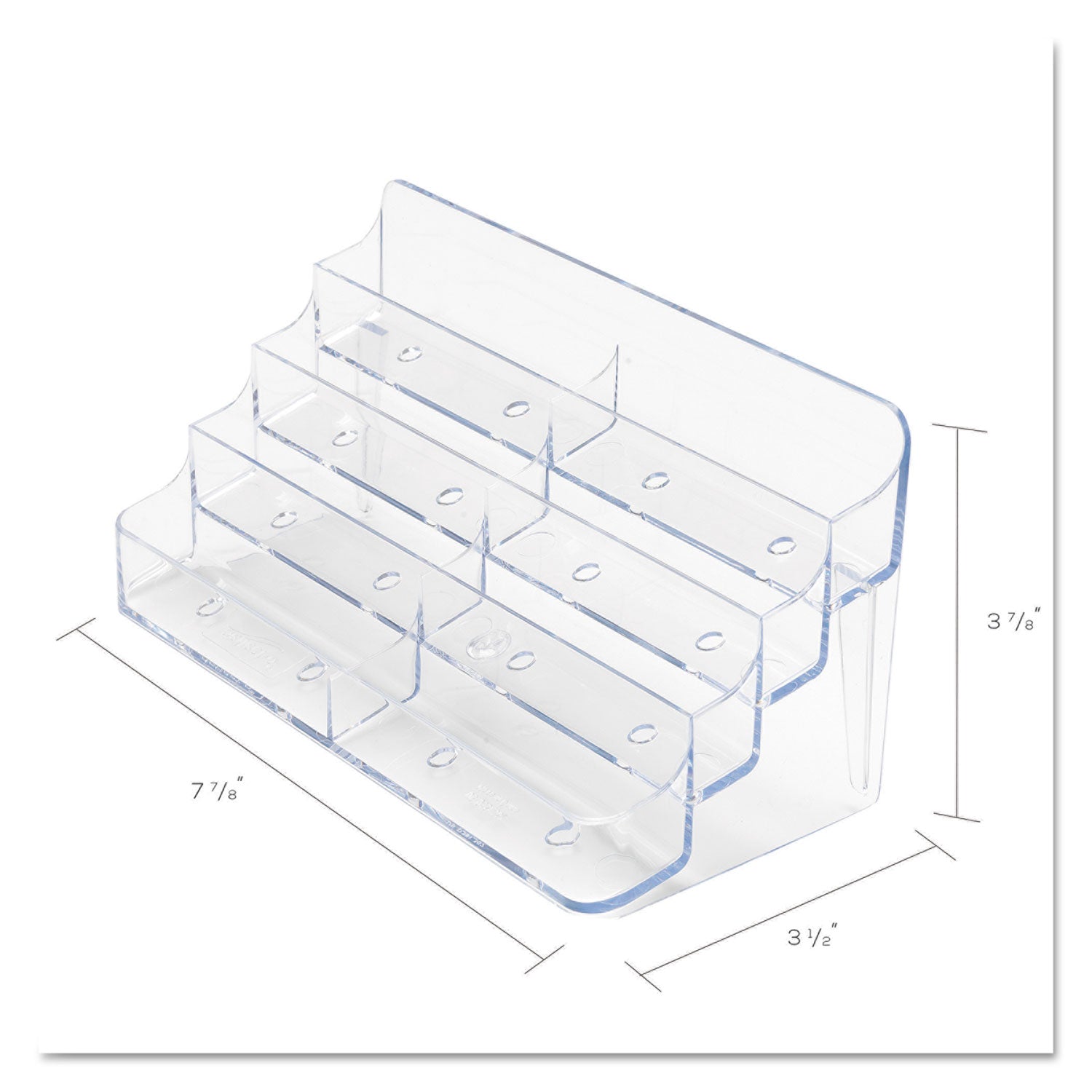 deflecto® 8-Pocket Business Card Holder, Holds 400 Cards, 7.78 X 3.5 X 3.38, Plastic, Clear
