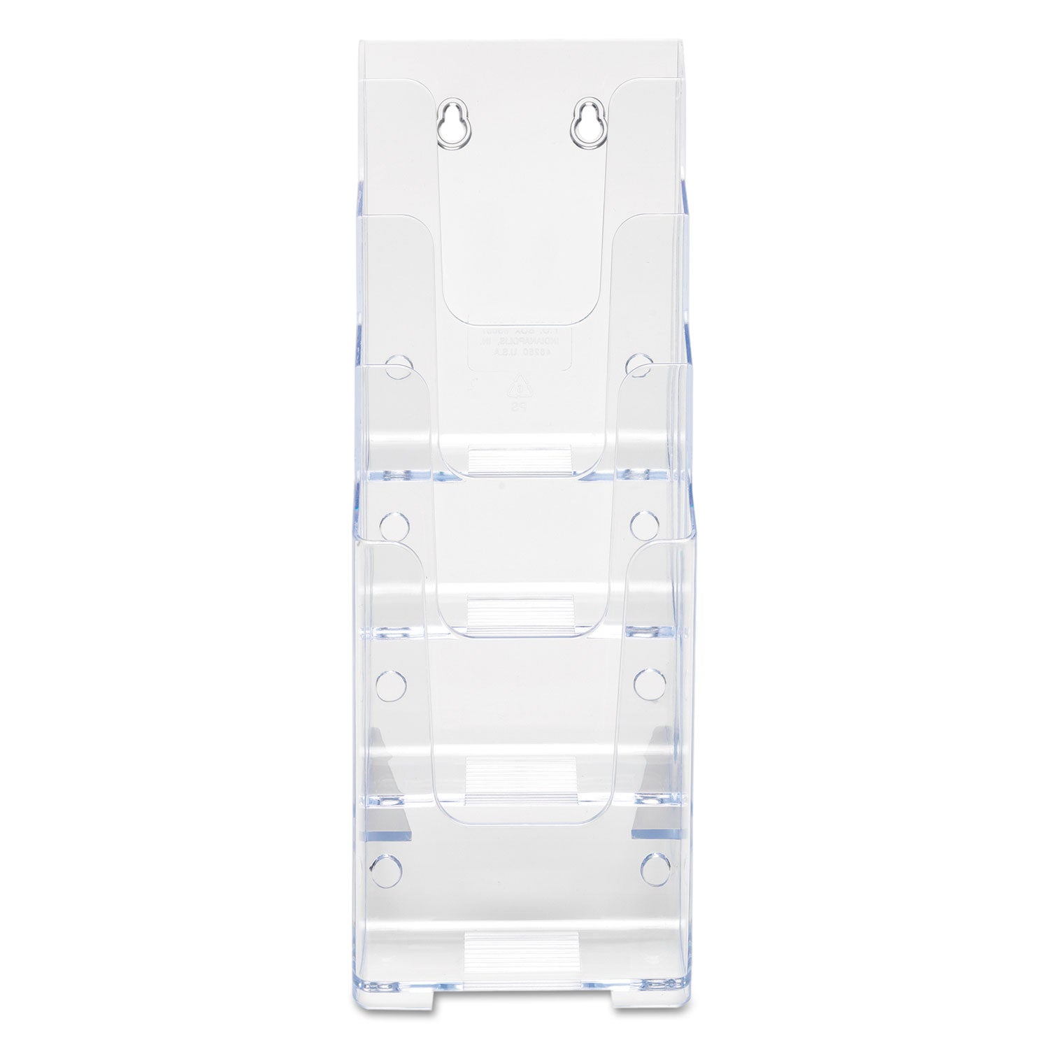 deflecto® 4-Compartment Docuholder, Leaflet Size, 4.88w X 6.13d X 10h, Clear