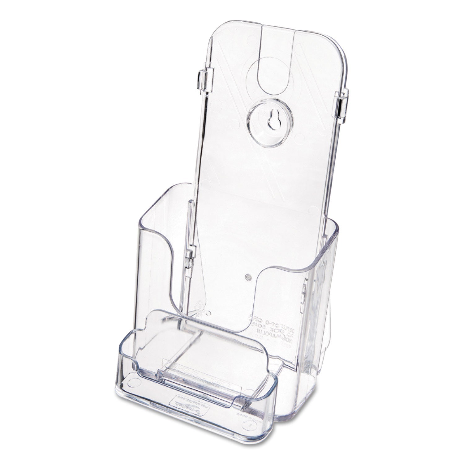 deflecto® Docuholder For Countertop/wall-Mount W/card Holder, 4.38w X 4.25d X 7.75h, Clear