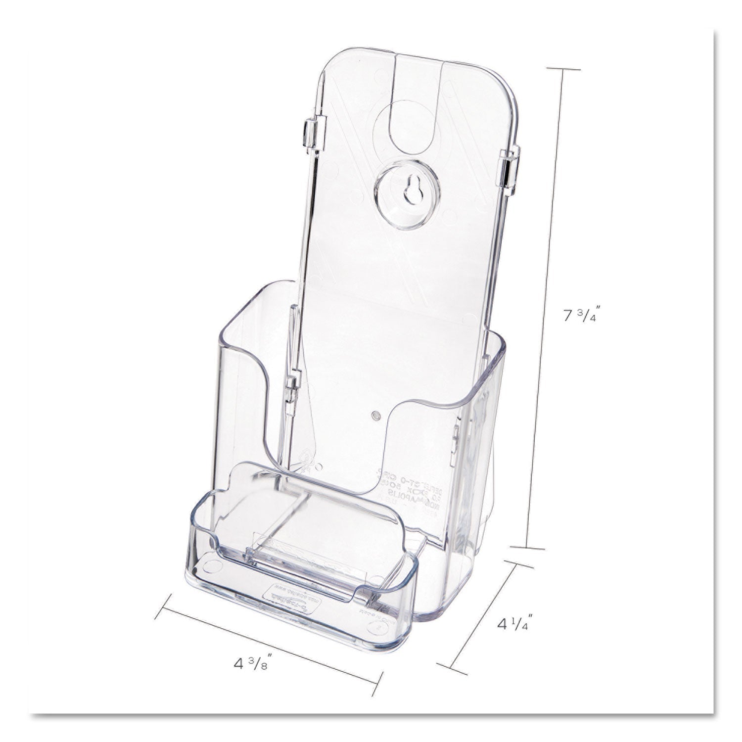 deflecto® Docuholder For Countertop/wall-Mount W/card Holder, 4.38w X 4.25d X 7.75h, Clear