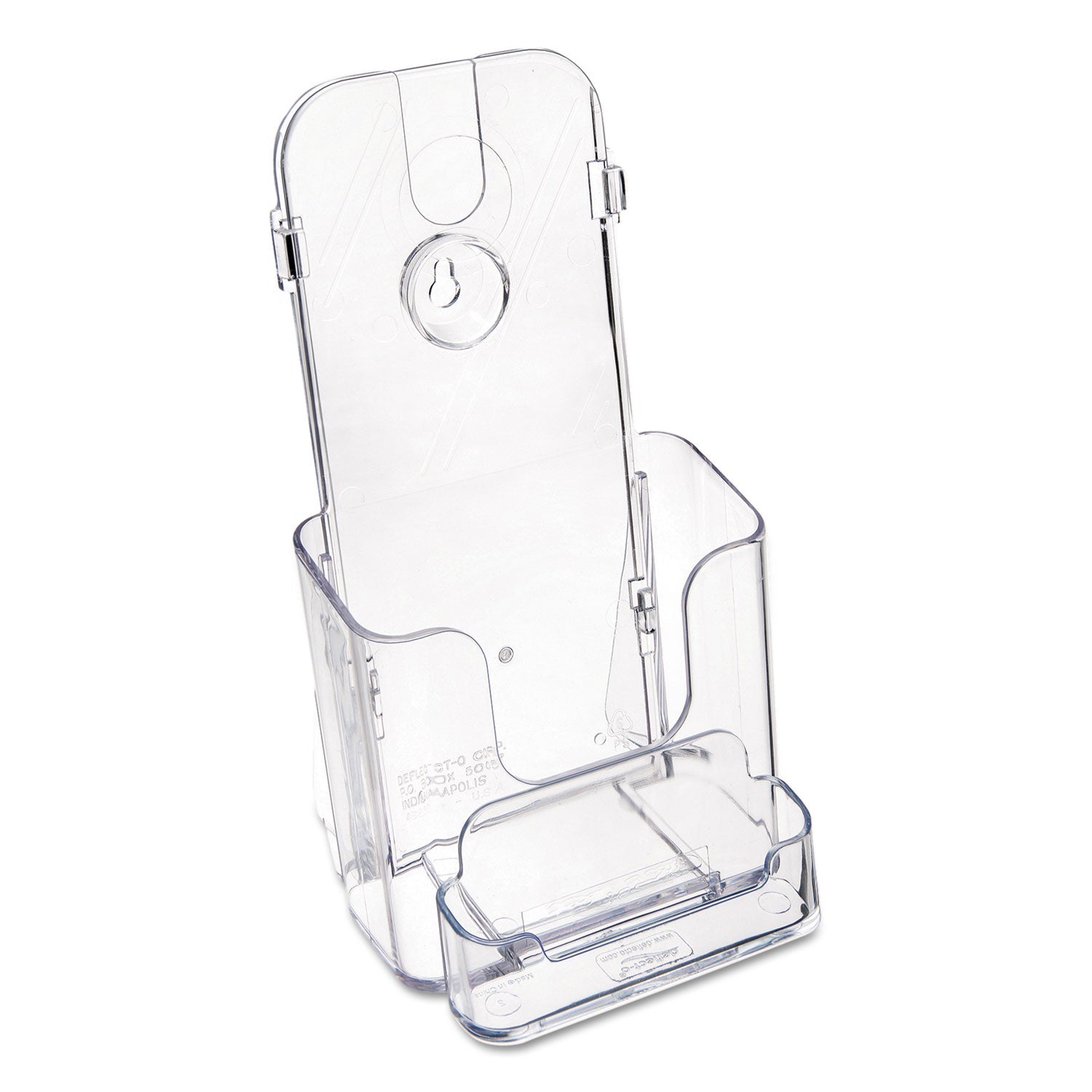 deflecto® Docuholder For Countertop/wall-Mount W/card Holder, 4.38w X 4.25d X 7.75h, Clear