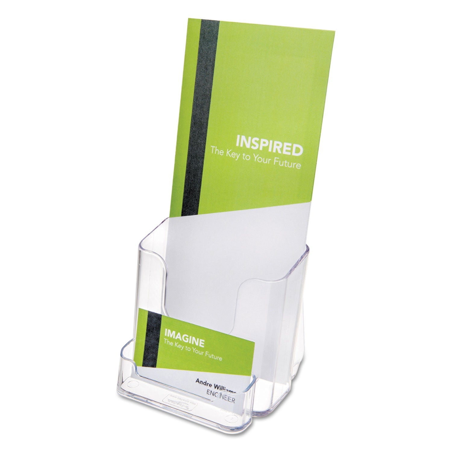 deflecto® Docuholder For Countertop/wall-Mount W/card Holder, 4.38w X 4.25d X 7.75h, Clear