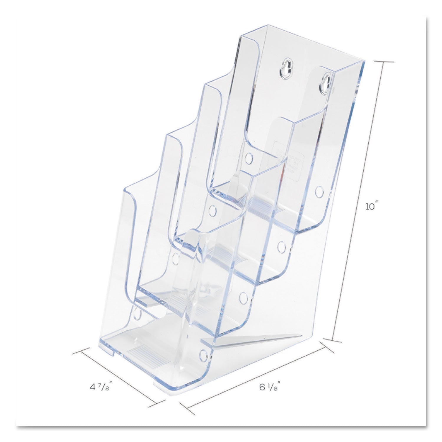 deflecto® 4-Compartment Docuholder, Leaflet Size, 4.88w X 6.13d X 10h, Clear