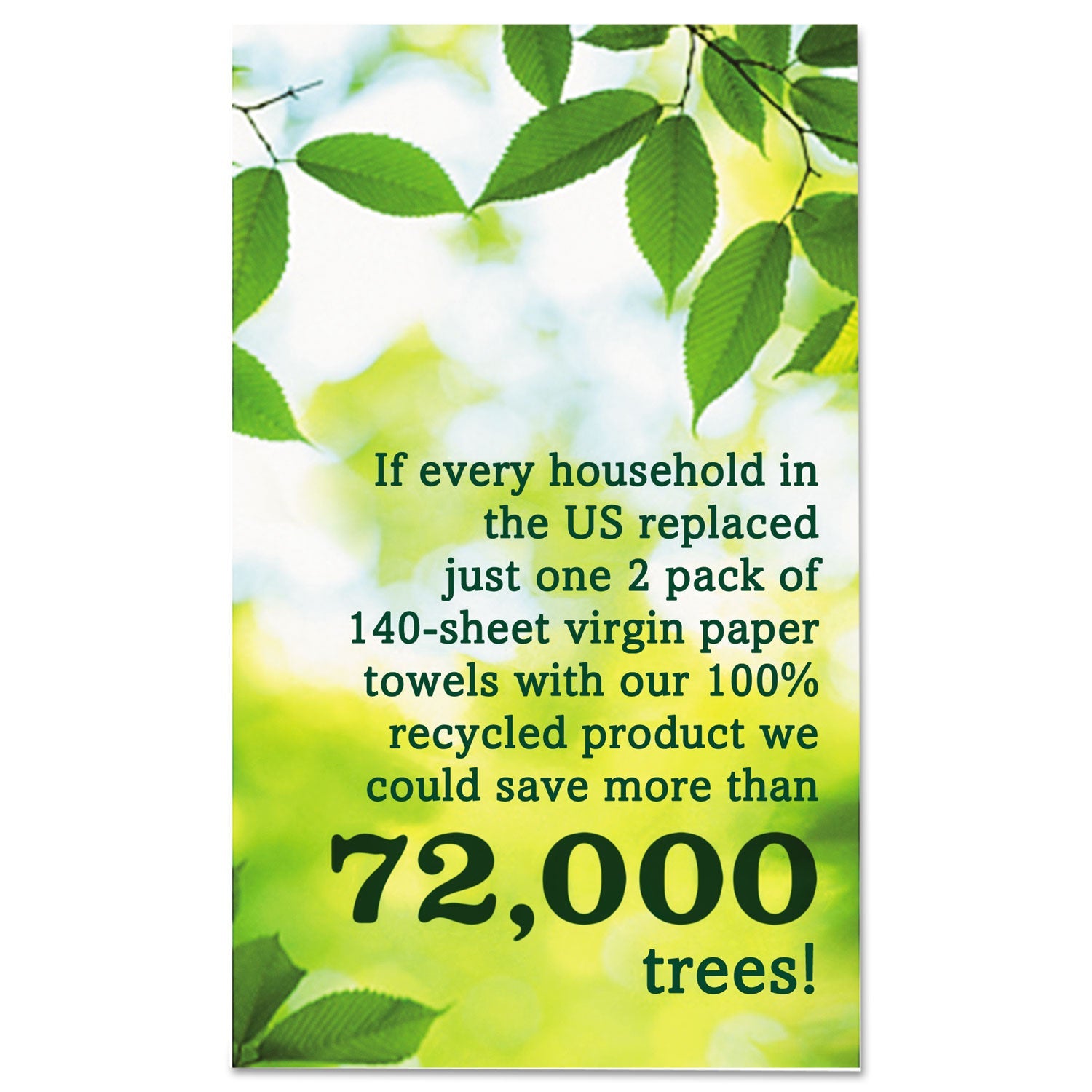 Seventh Generation® 100% Recycled Paper Kitchen Towel Rolls, 2-Ply, 11 x 5.4, 140 Sheets/Roll, 2 Rolls/Pack, 12 Packs/Carton