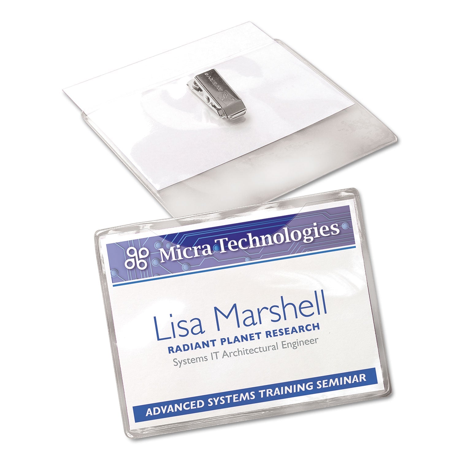 Avery® Clip-Style Name Badge Holder With Laser/inkjet Insert, Top Load, 4 X 3, White, 40/box