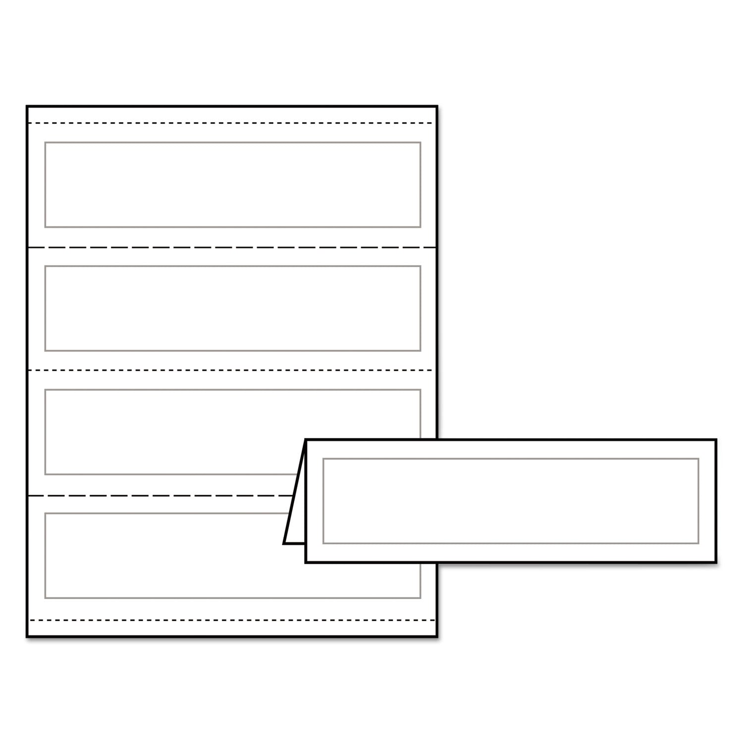 Avery® Medium Embossed Tent Cards, White, 8.5 x 2.5, 2 Cards/Sheet, 50 Sheets/Box