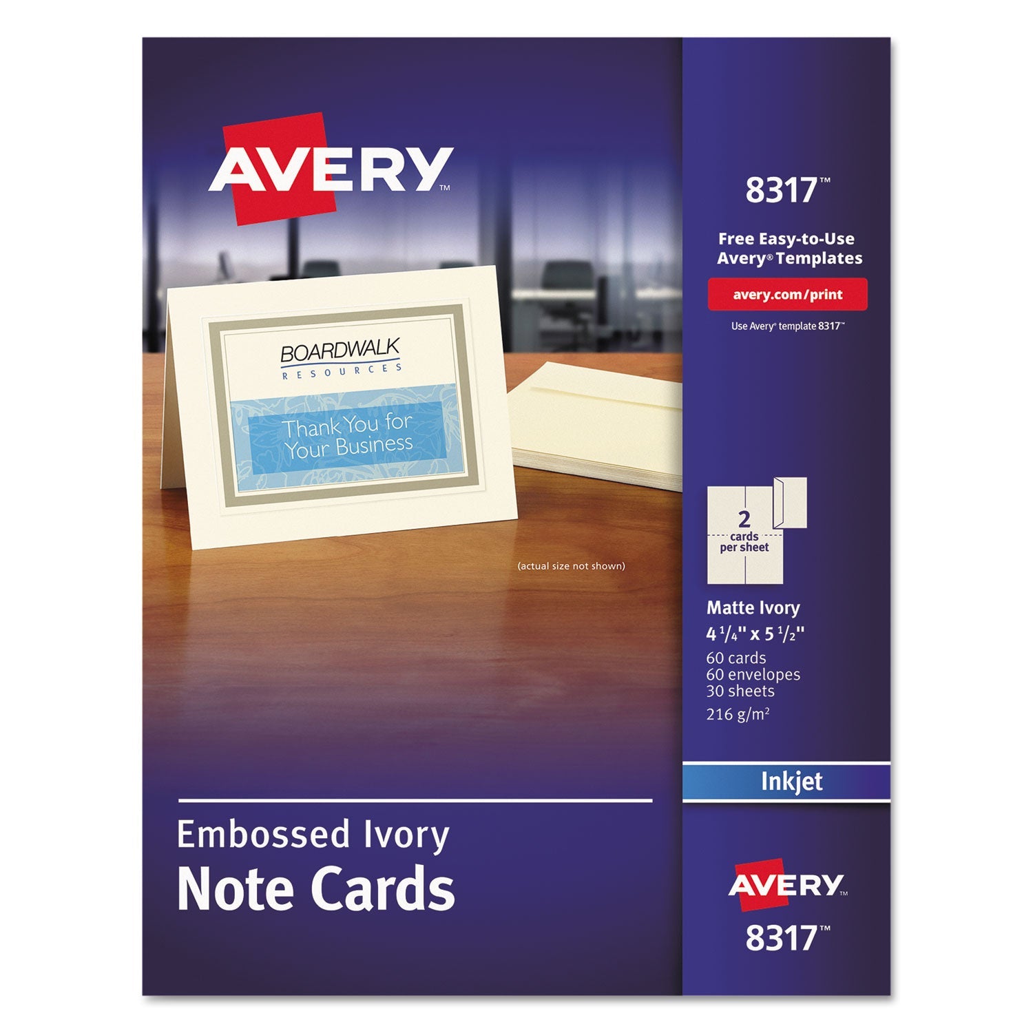 Note Cards with Envelopes | Ivory | 60-Box