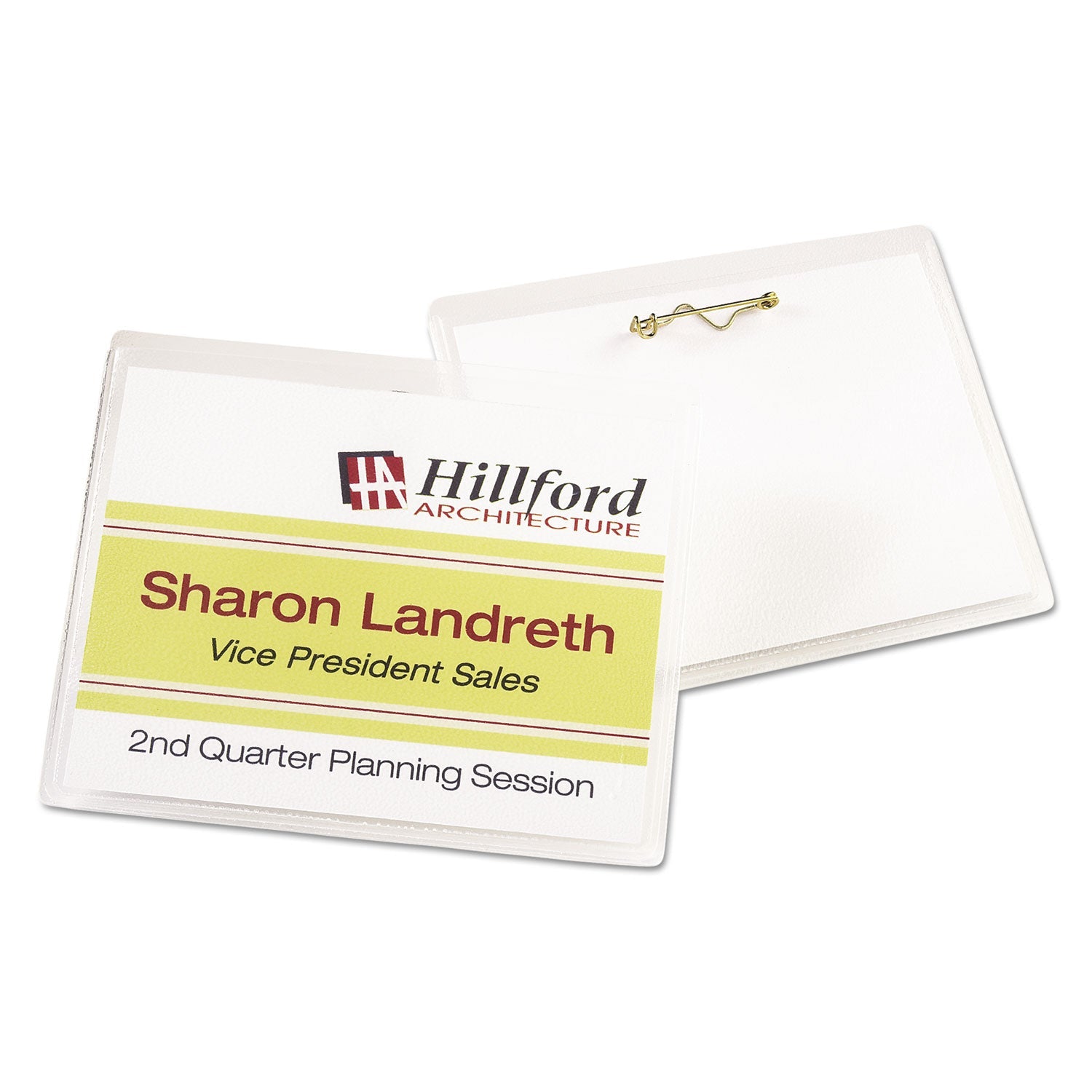 Avery® Pin-Style Badge Holder With Laser/inkjet Insert, Top Load, 4 X 3, White, 100/box