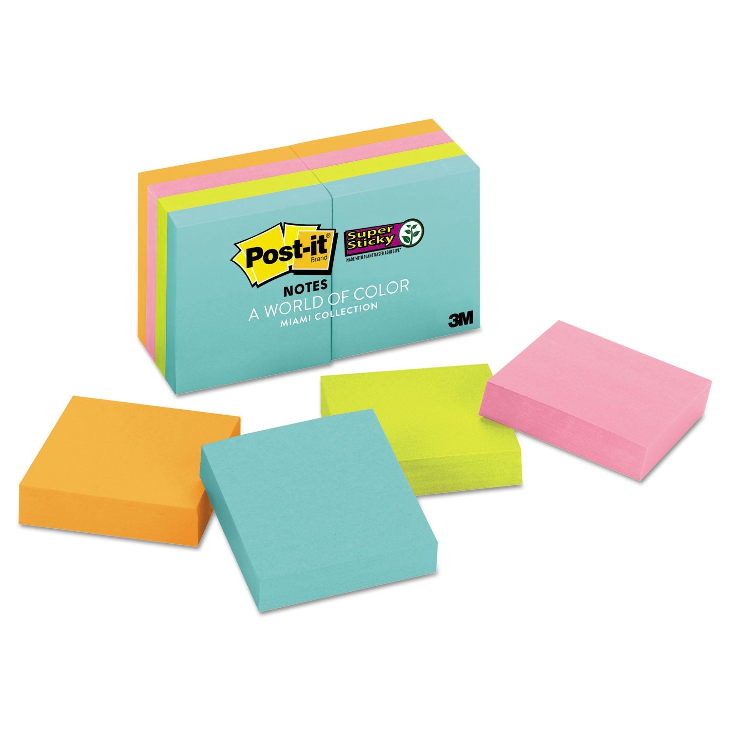 Super Sticky Note Pads | 2x2 Neon, 8-Pads