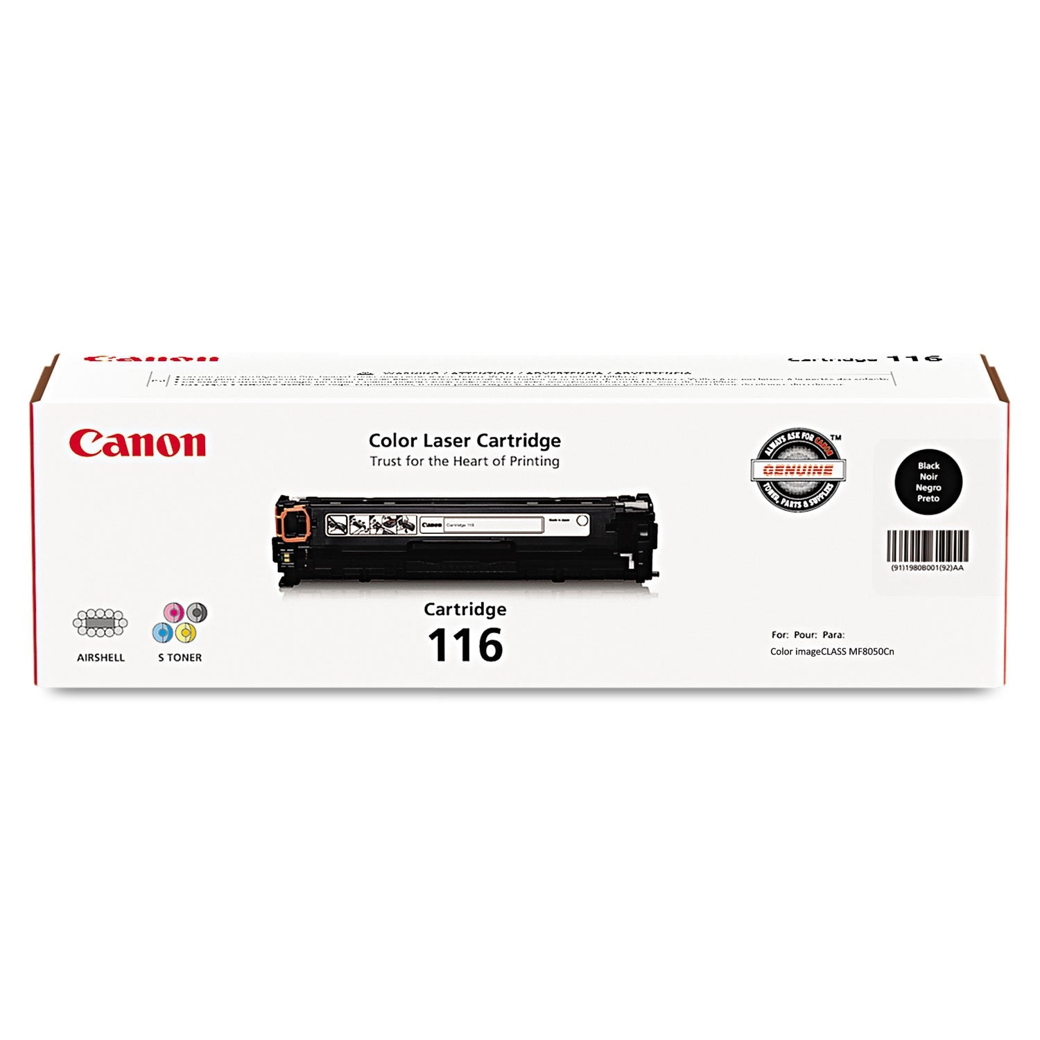 Canon® 1980b001 (116) Toner, 2,300 Page-Yield, Black
