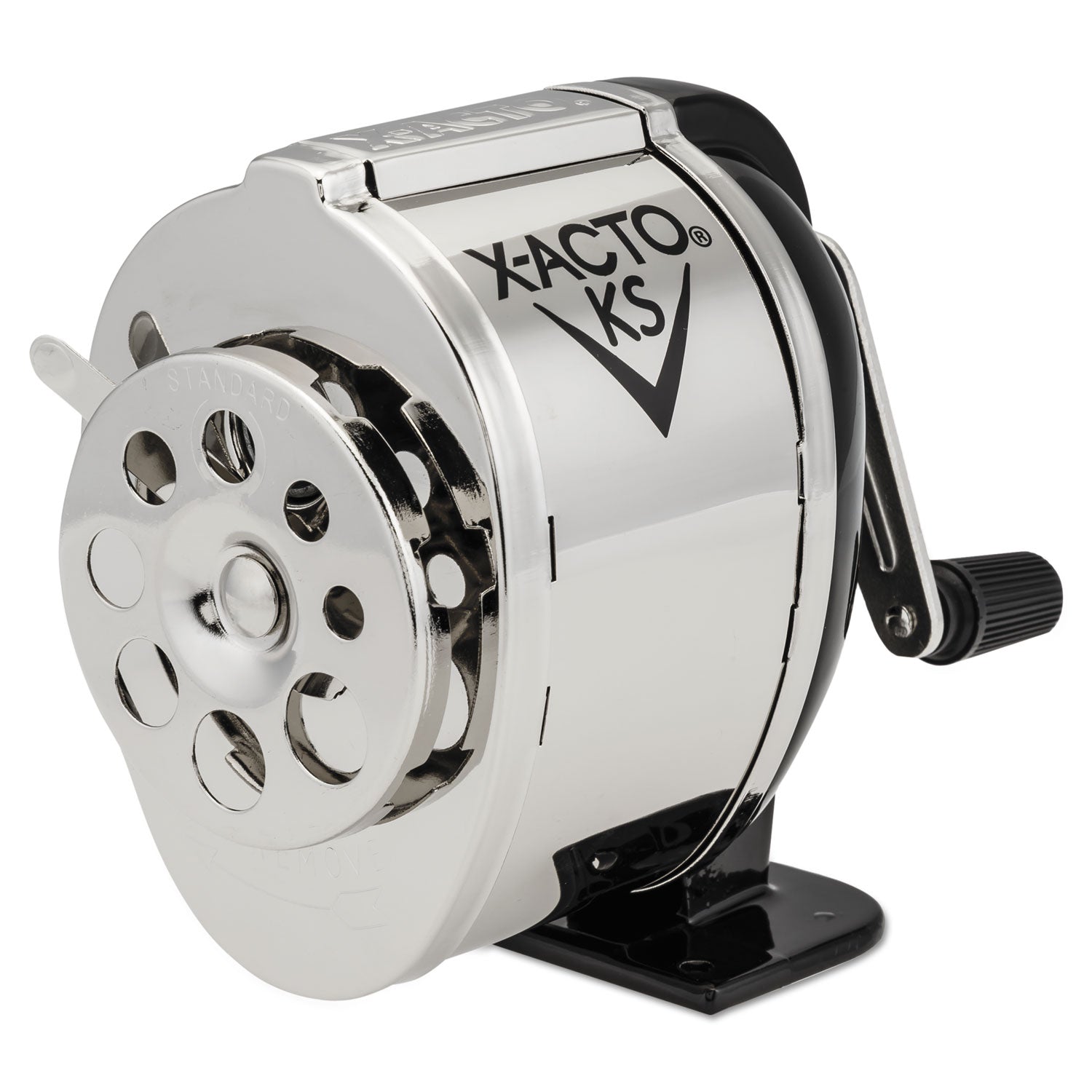 X-ACTO® Ks Manual Classroom Pencil Sharpener, Table/wall-Mount Design, Manually-Powered, 2.75 X 4.75 X 4.25, Black/nickel