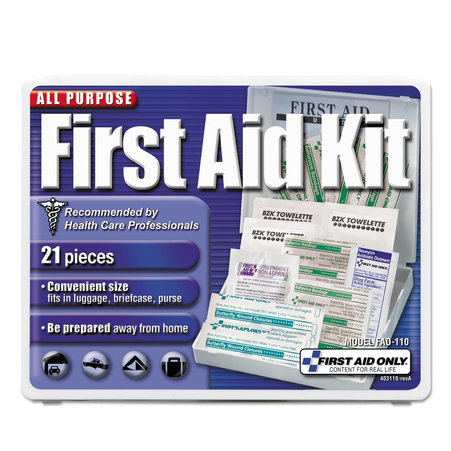 All-Purpose First Aid Kit | 21-Piece Plastic Case