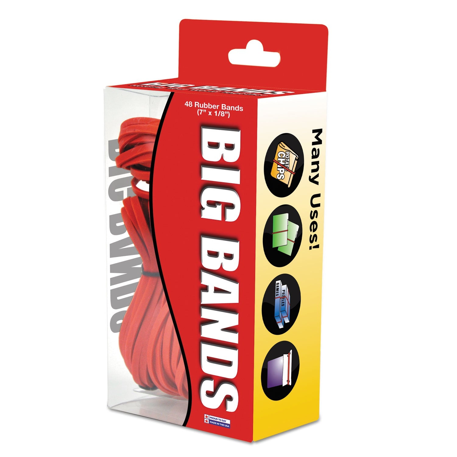 Alliance® Big Bands Rubber Bands, Size 117b, 0.07" Gauge, Red, 48/box
