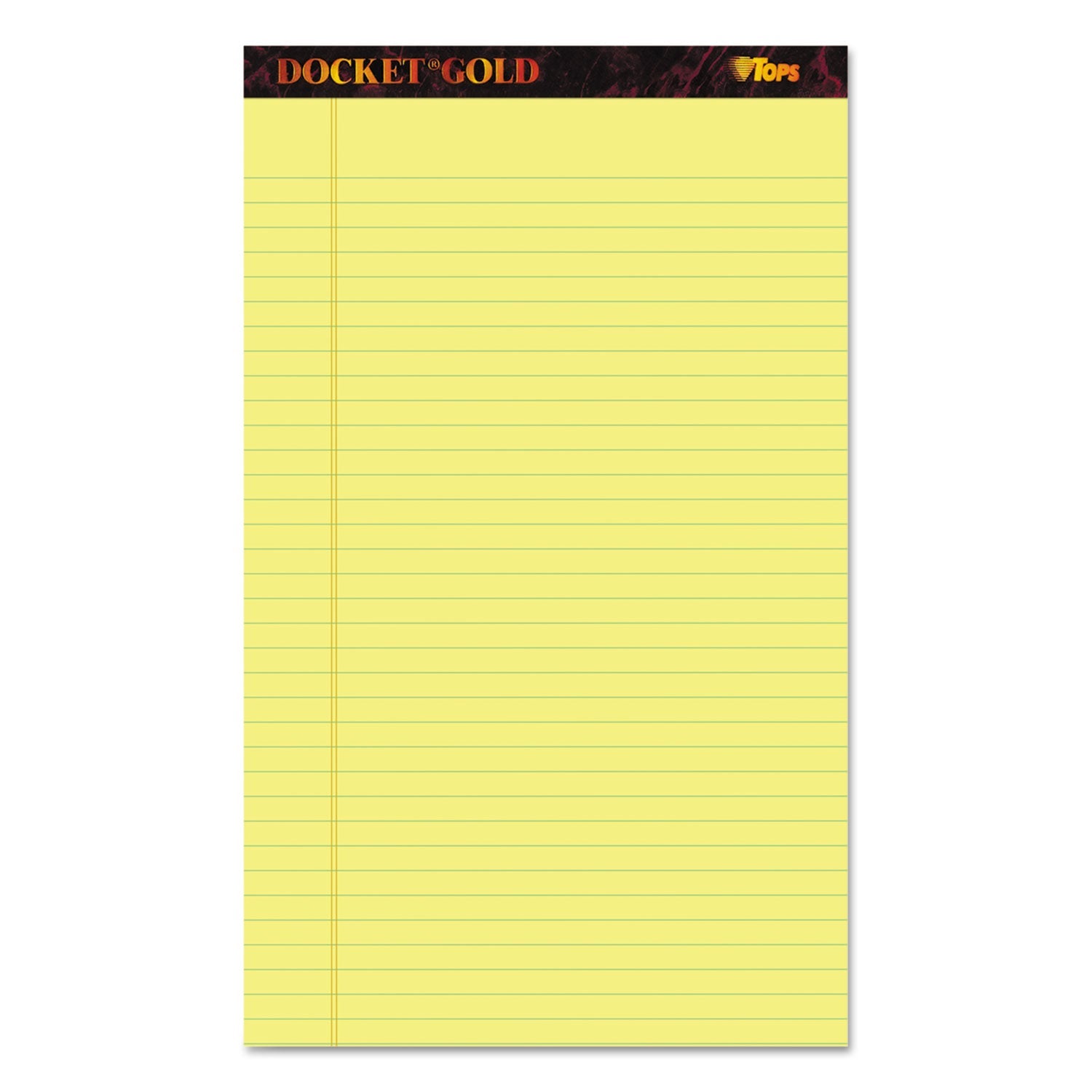 TOPS™ Docket Gold Ruled Perforated Pads, Wide/legal Rule, 50 Canary-Yellow 8.5 X 14 Sheets, 12/pack - Bloom Skins