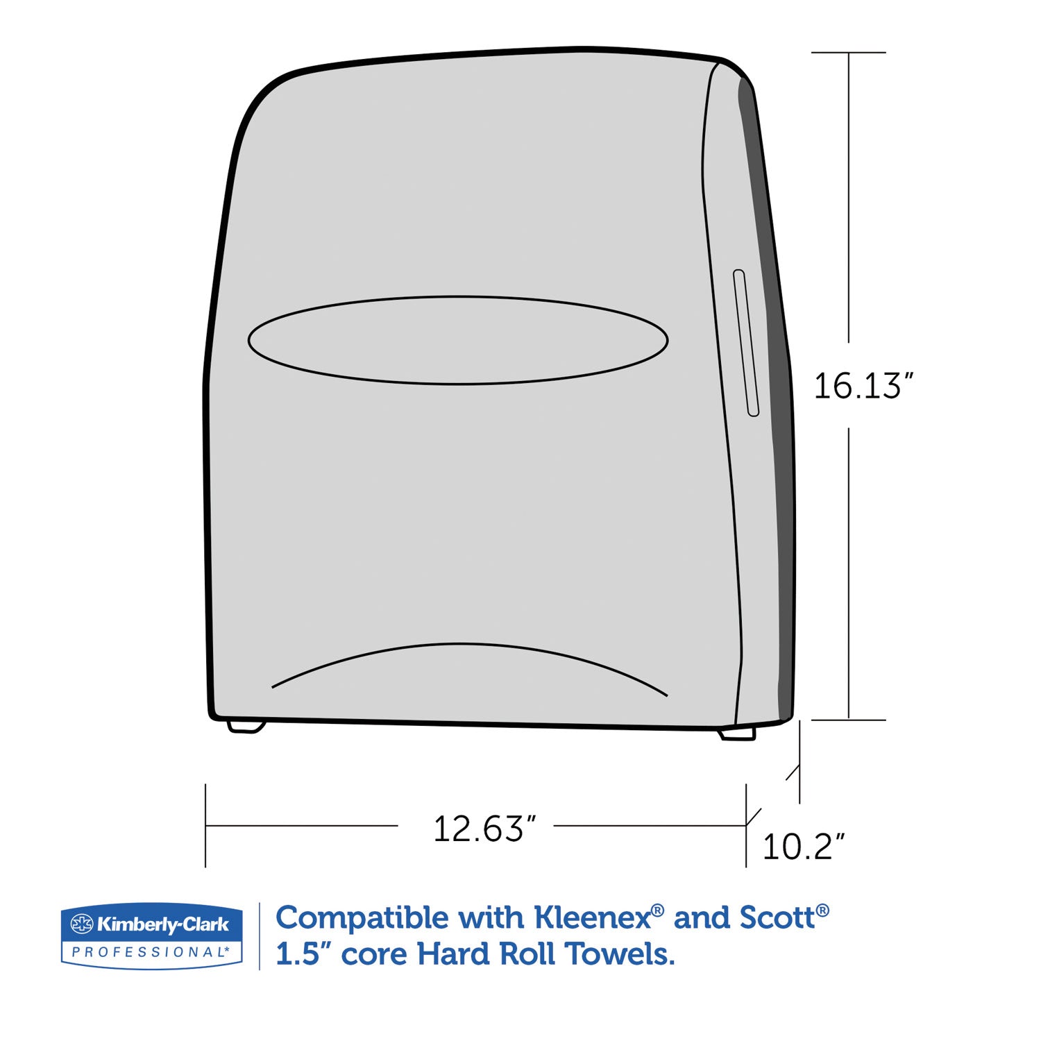Kimberly-Clark Professional* Sanitouch Hard Roll Towel Dispenser, 12.63 X 10.2 X 16.13, Smoke