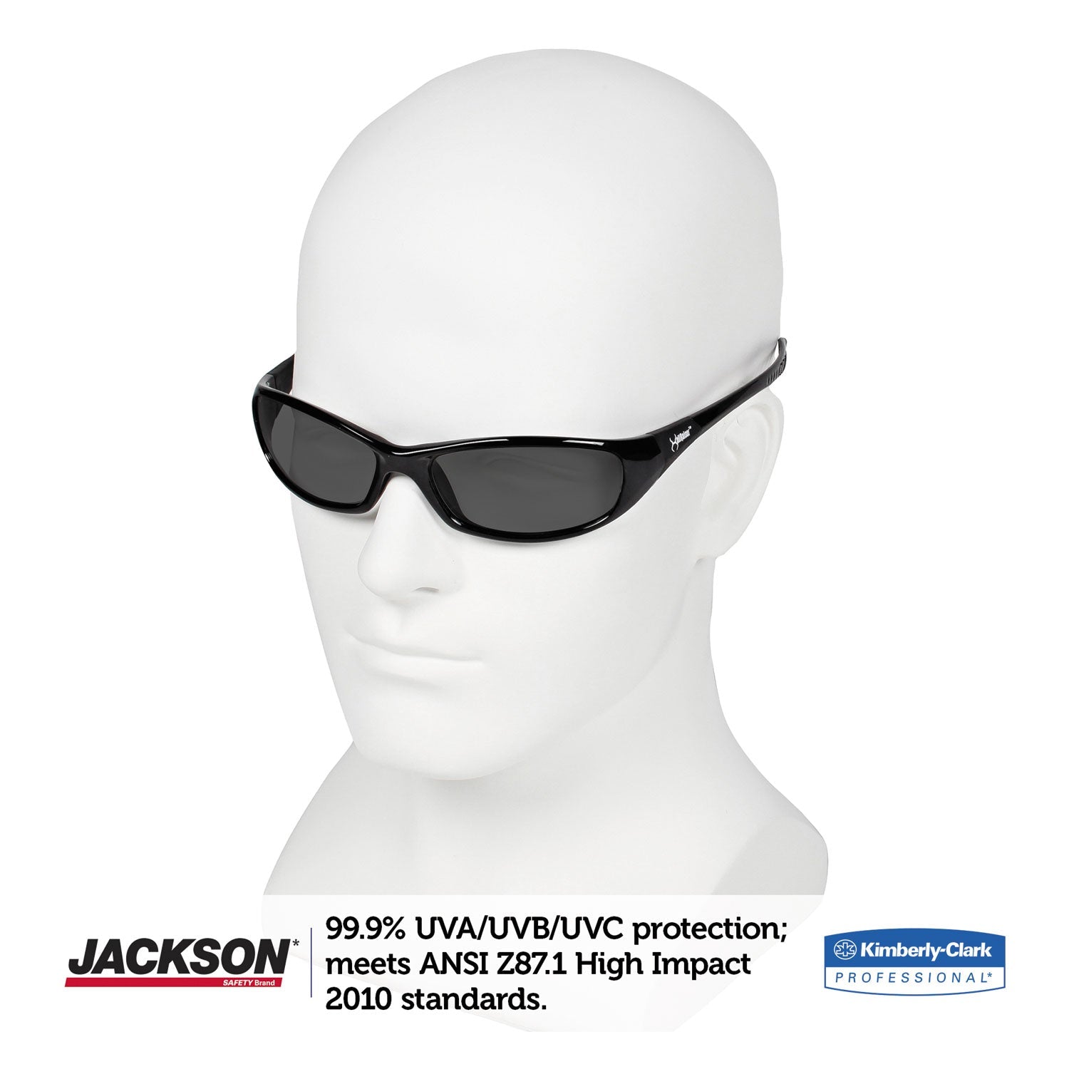KleenGuard™ V40 HellRaiser Safety Glasses, Black Frame, Smoke Lens