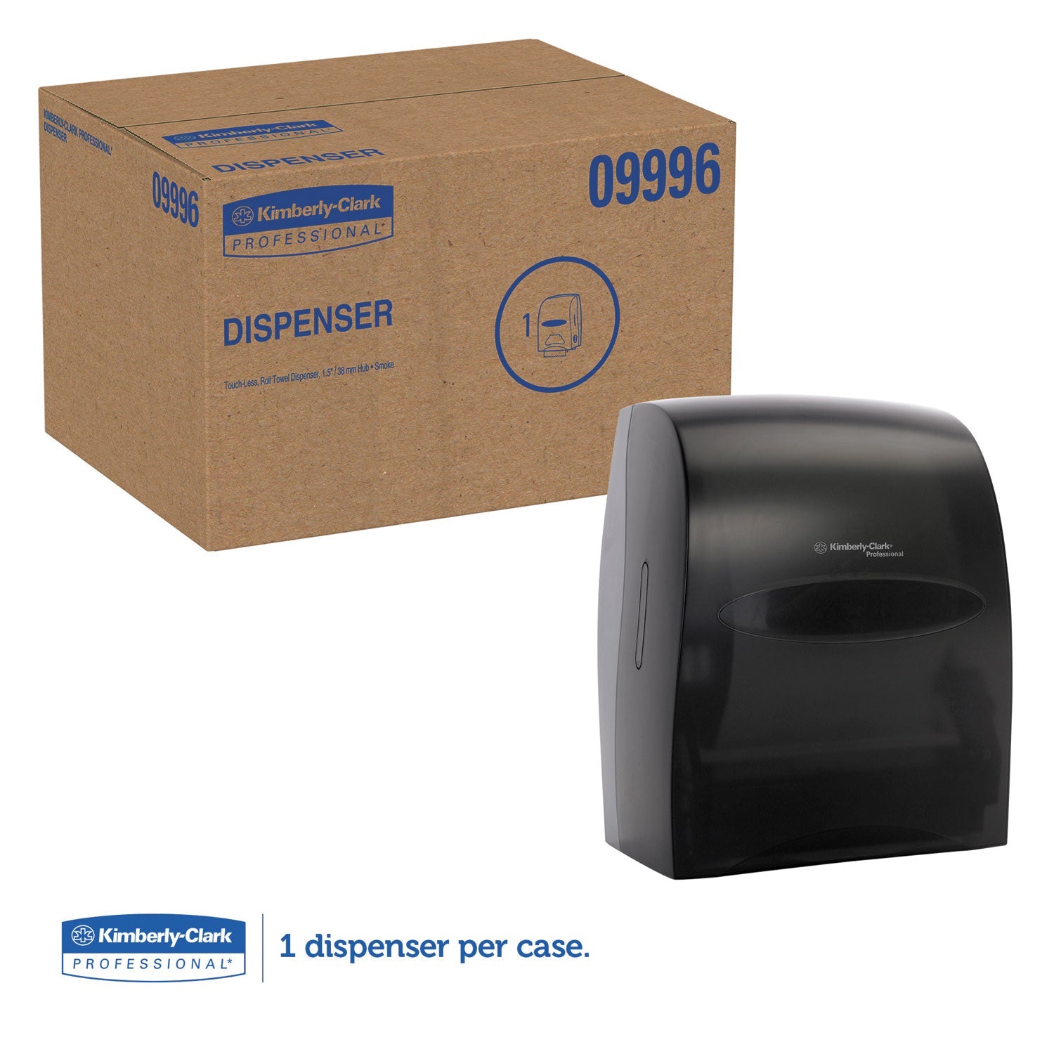 Kimberly-Clark Professional* Sanitouch Hard Roll Towel Dispenser, 12.63 X 10.2 X 16.13, Smoke