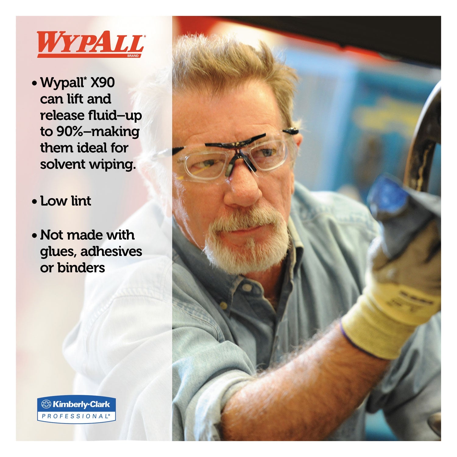WypAll® X90 Cloths, BRAG Box, 2-Ply, 11.1 x 16.8, Denim Blue, 136/Carton