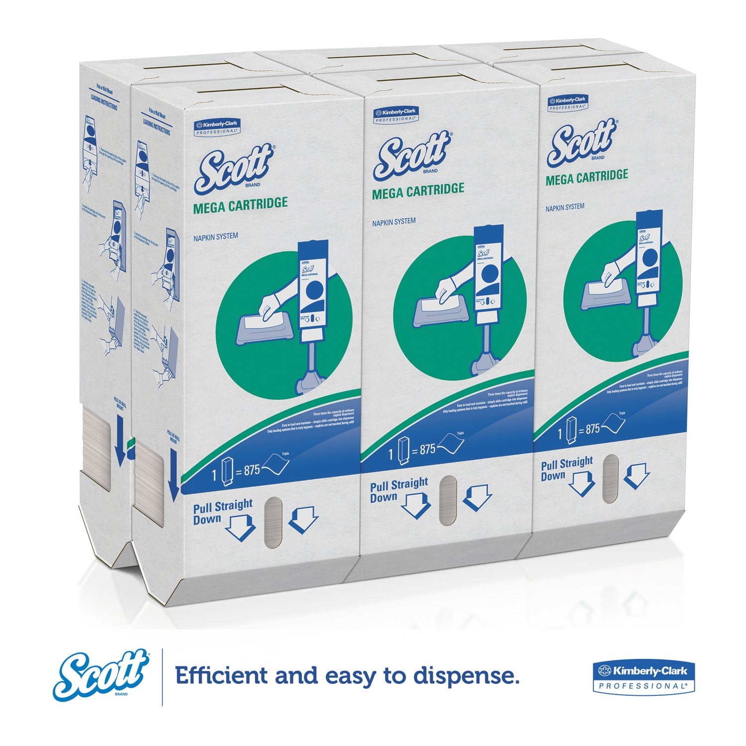 Scott® Megacartridge Napkins, 1-Ply, 8 2/5 X 6 1/2, White, 875/pack, 6 Packs/carton