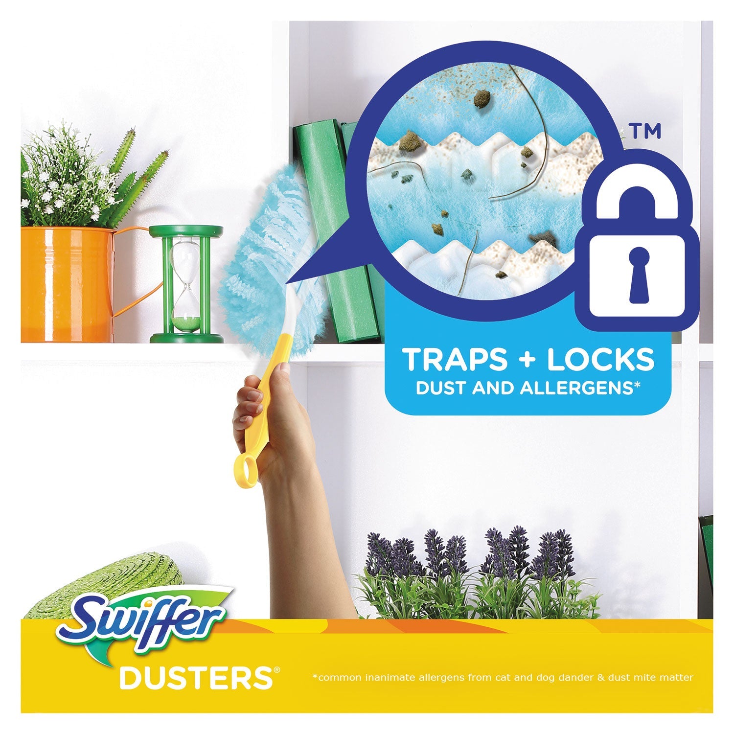 Swiffer® Dusters Refill, Dust Lock Fiber, Unscented, Light Blue, 10/box