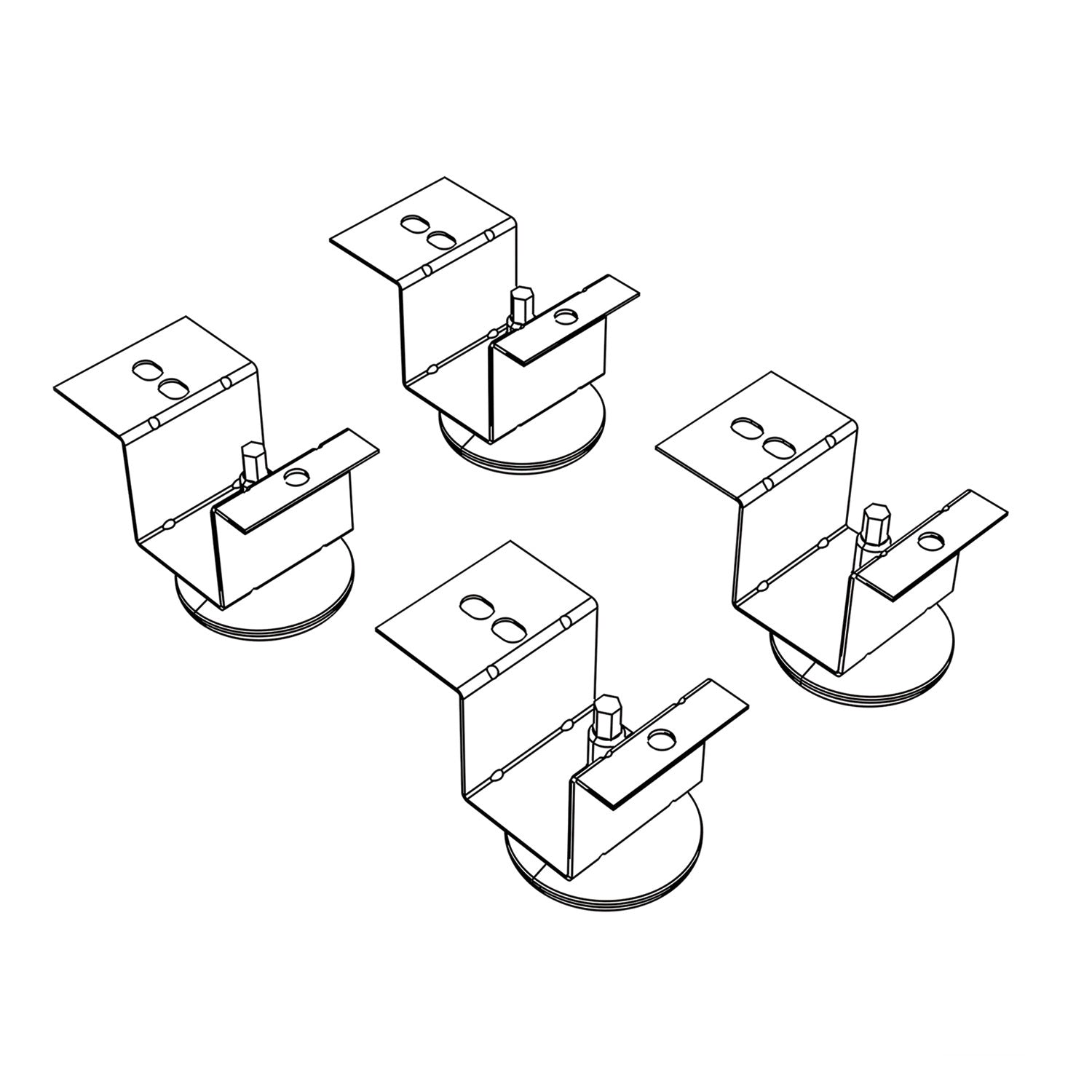 Pedestal Adjustable Glides | HON Brigade, 4-Set