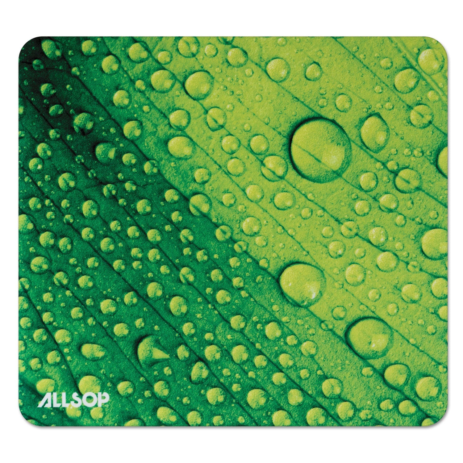 Allsop® Naturesmart Mouse Pad, 8.5 x 8, Leaf Raindrop Design