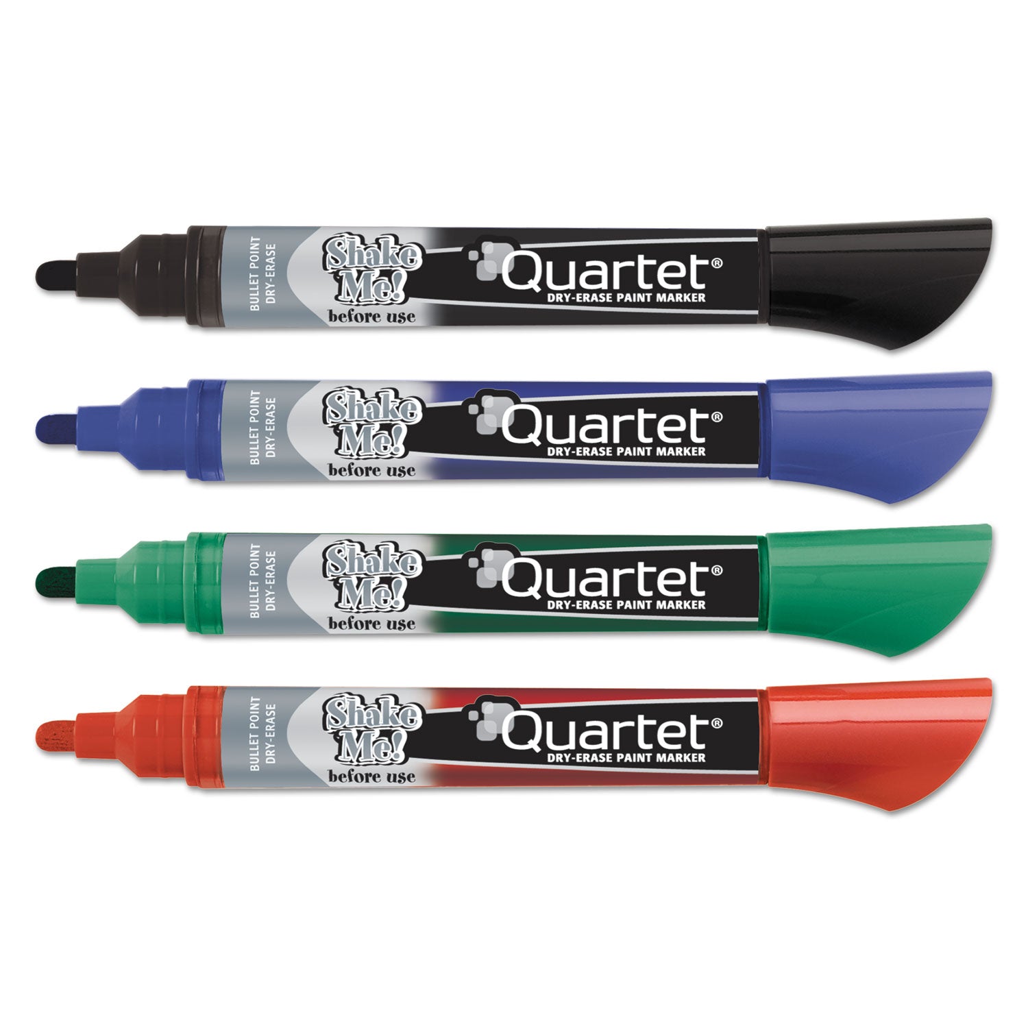 Quartet® Premium Glass Board Dry Erase Marker, Broad Bullet Tip, Assorted Colors, 4/pack