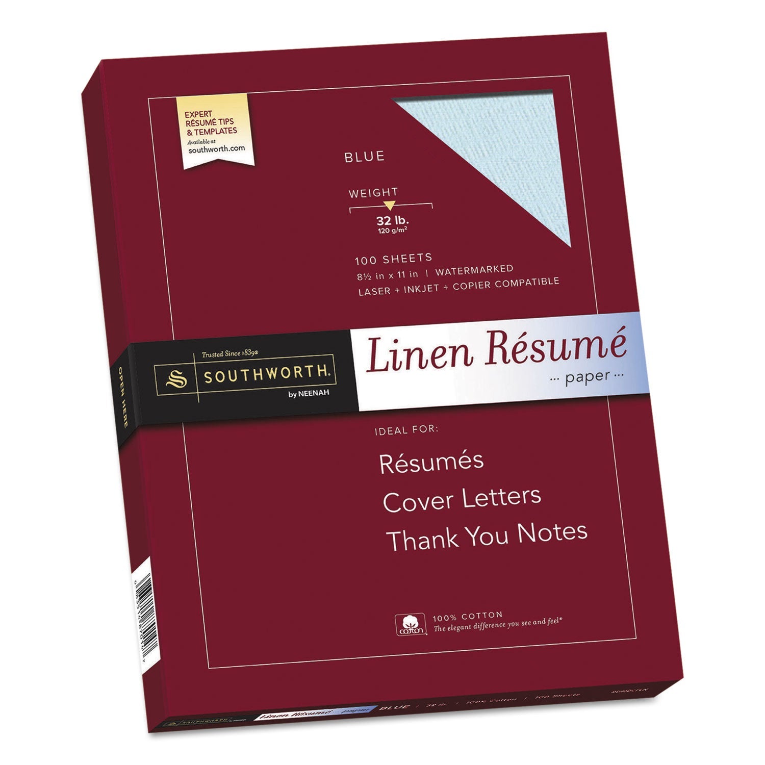 100% Cotton Resume Paper | Southworth® 32lb Blue
