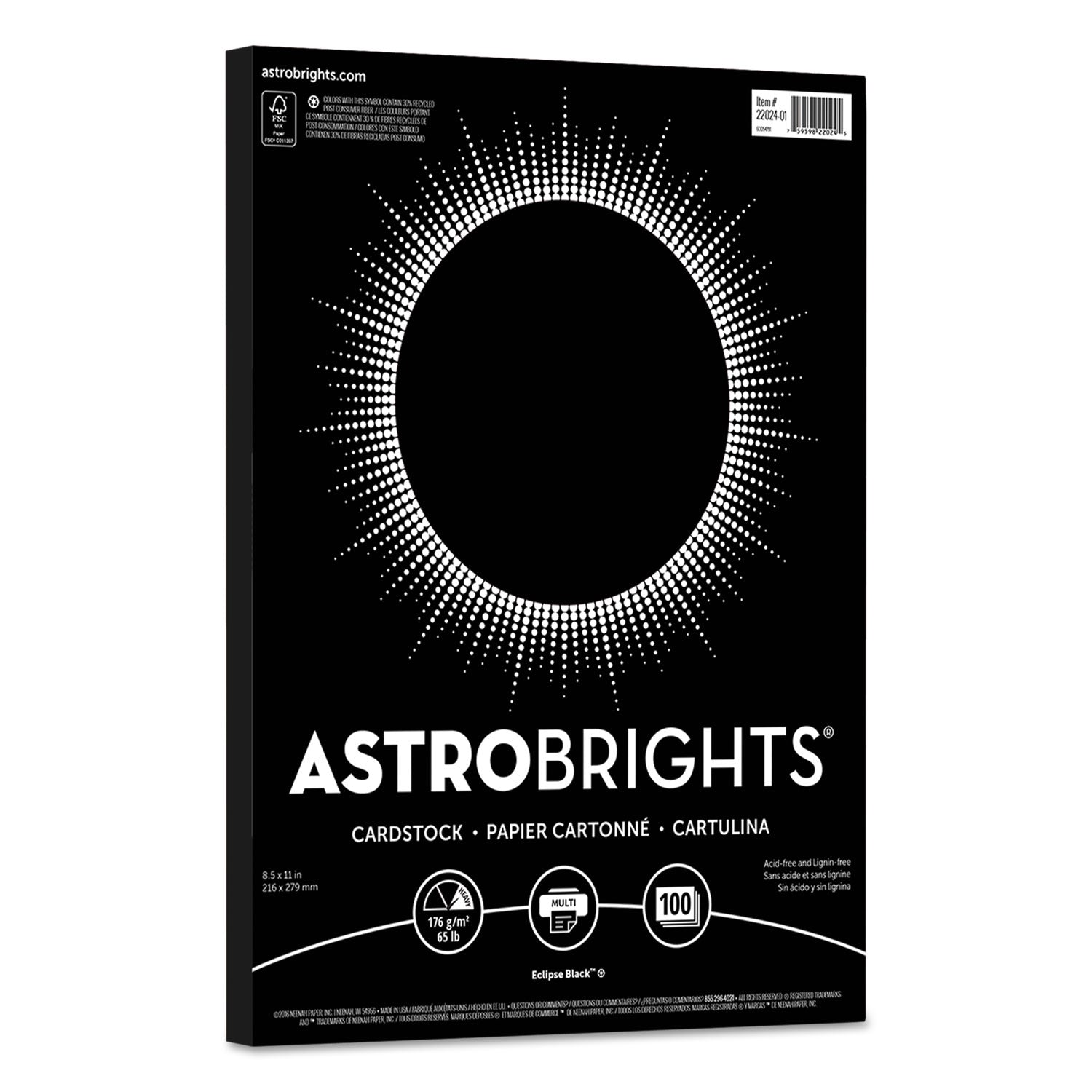 Color Cardstock | Eclipse Black | 100/Pack