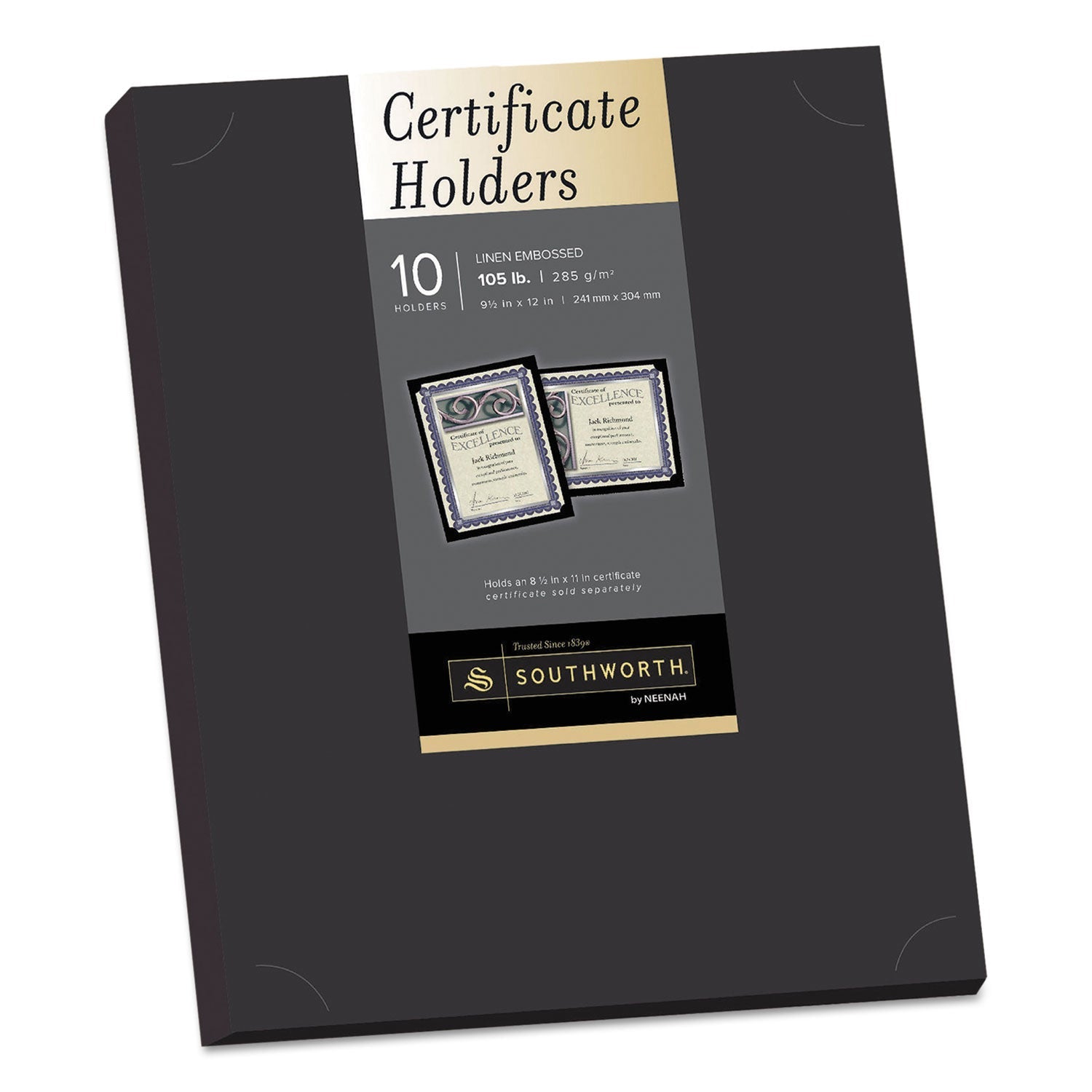 Certificate Holder | 12x9.5, Black, 10/Pack